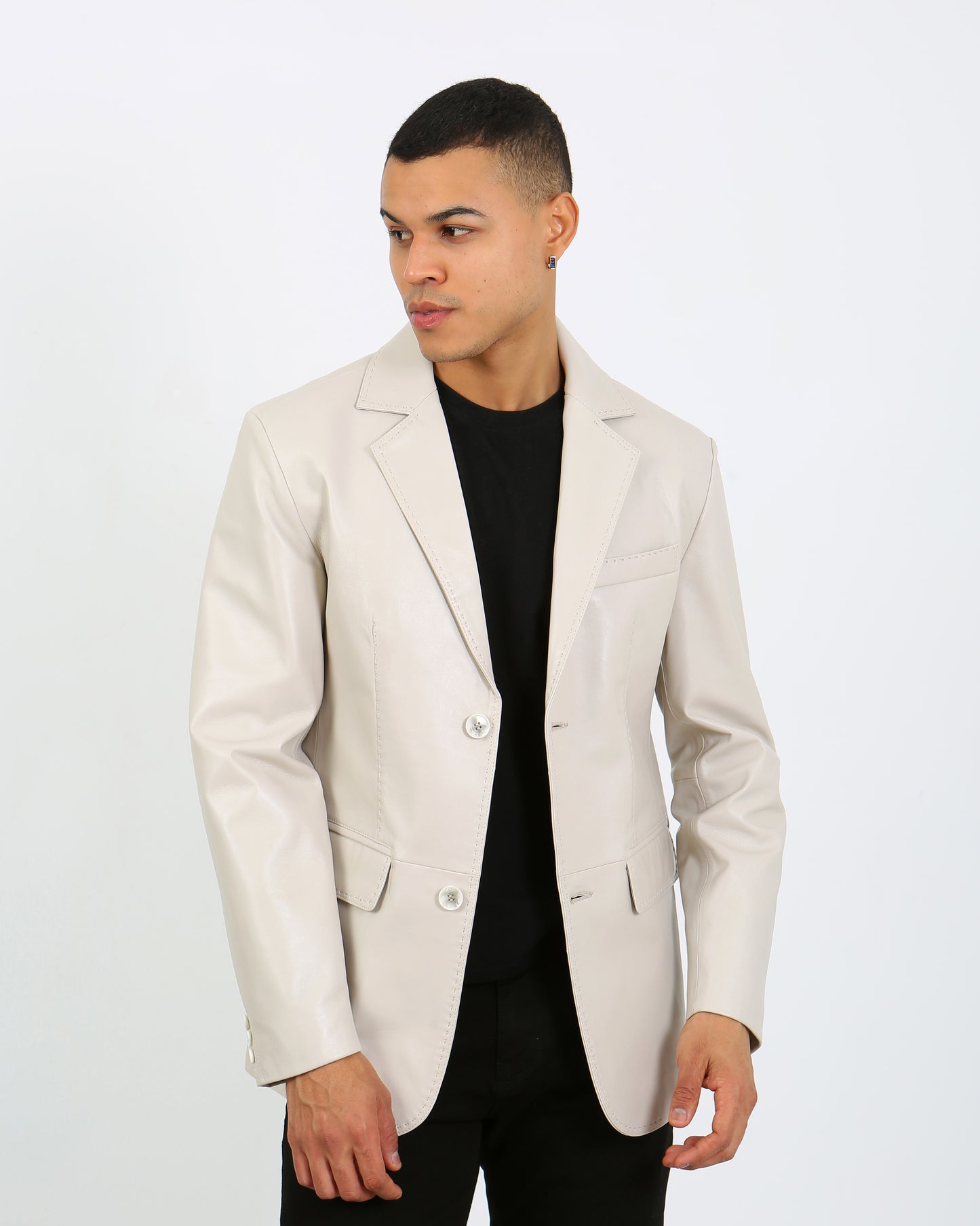 Solasta Lambskin Leather Blazer