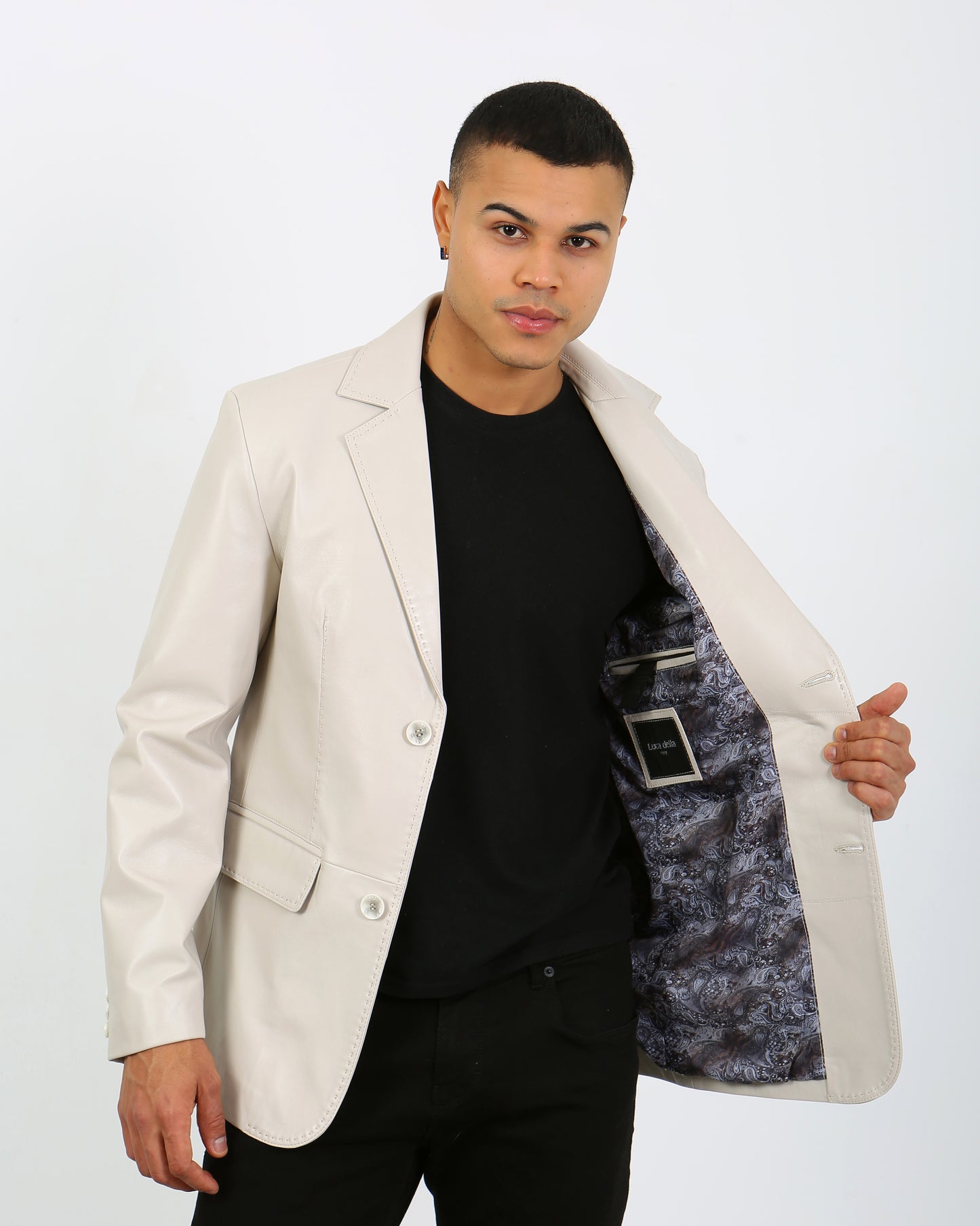 Solasta Lambskin Leather Blazer