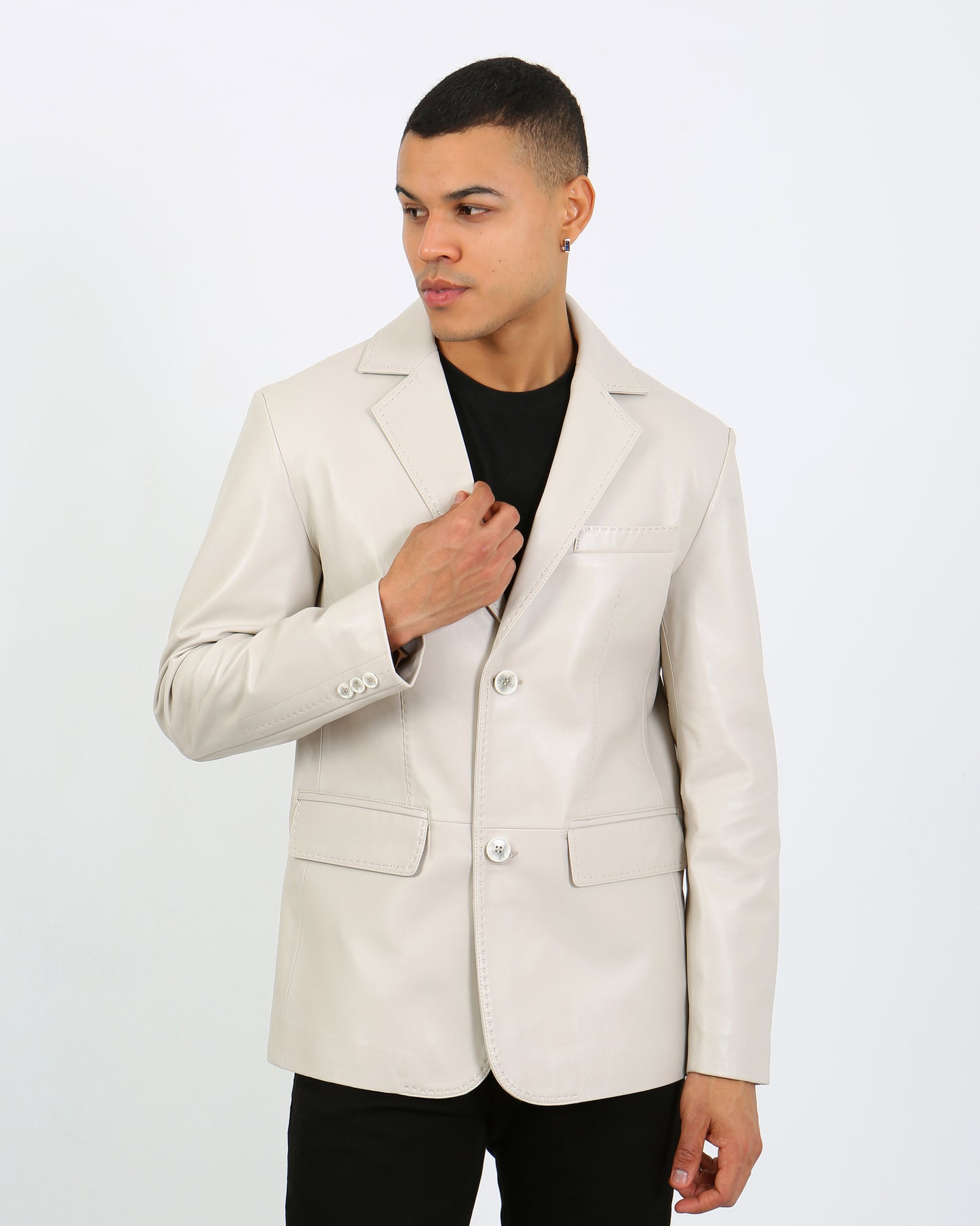 Solasta Lambskin Leather Blazer