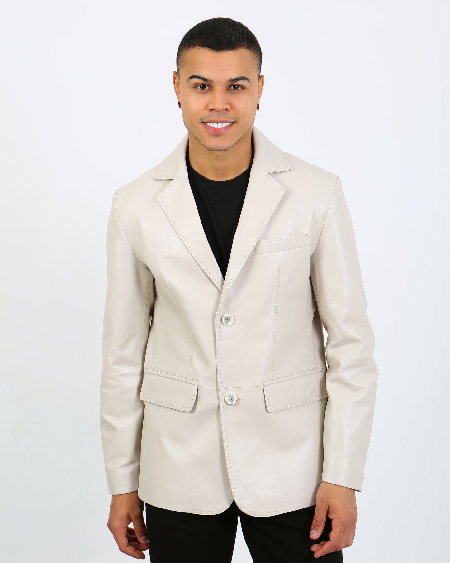 Solasta Lambskin Leather Blazer