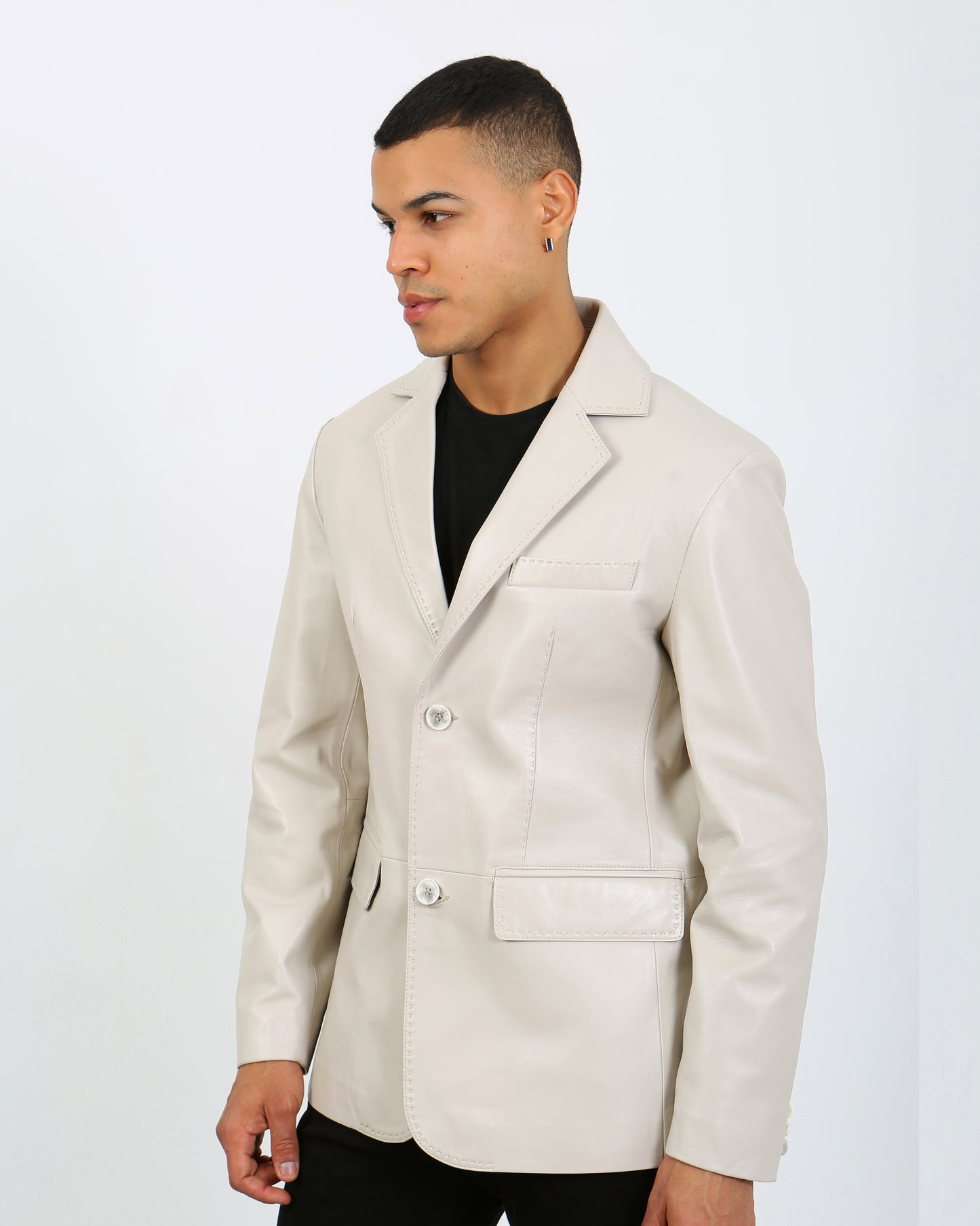Solasta Lambskin Leather Blazer