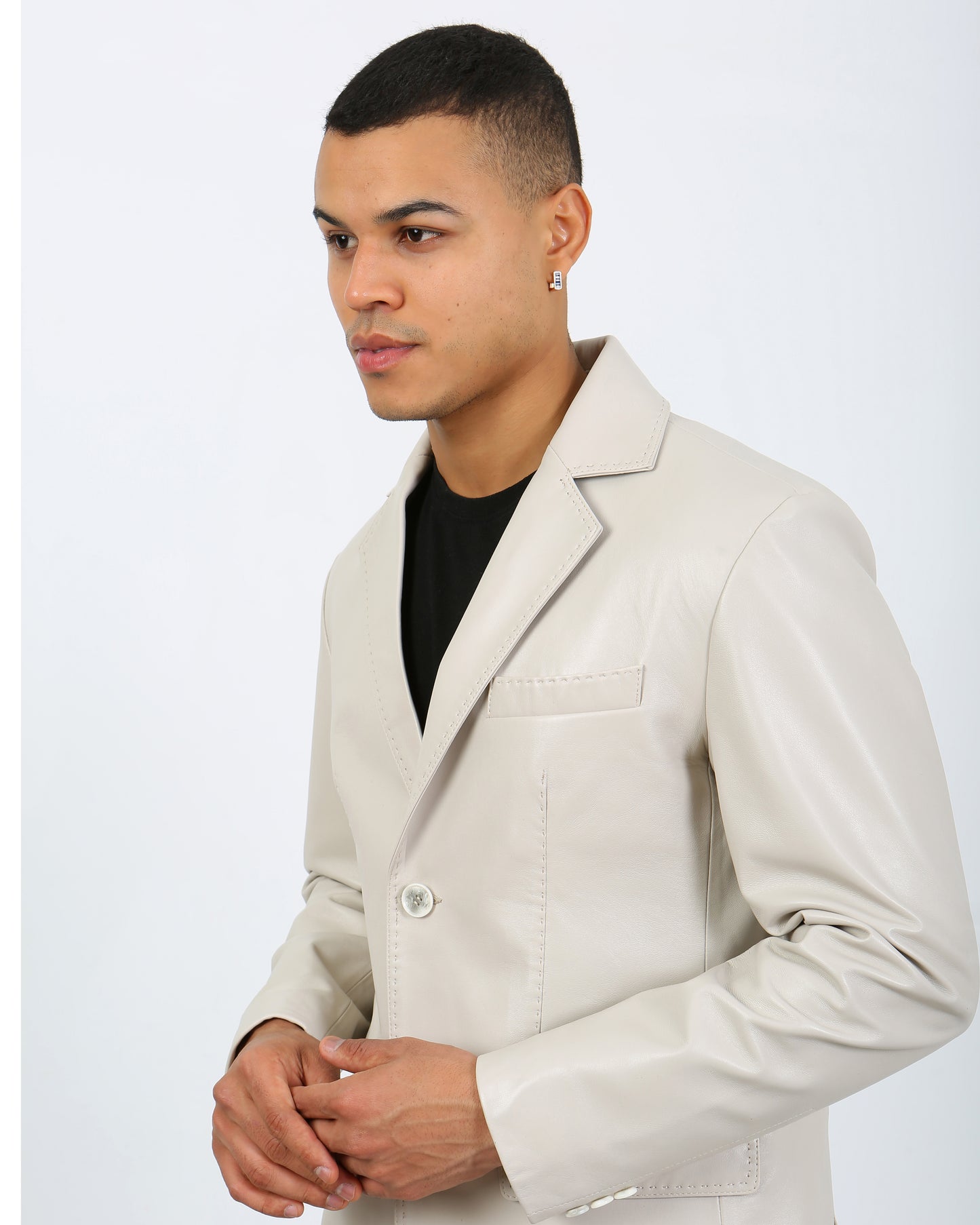 Solasta Lambskin Leather Blazer