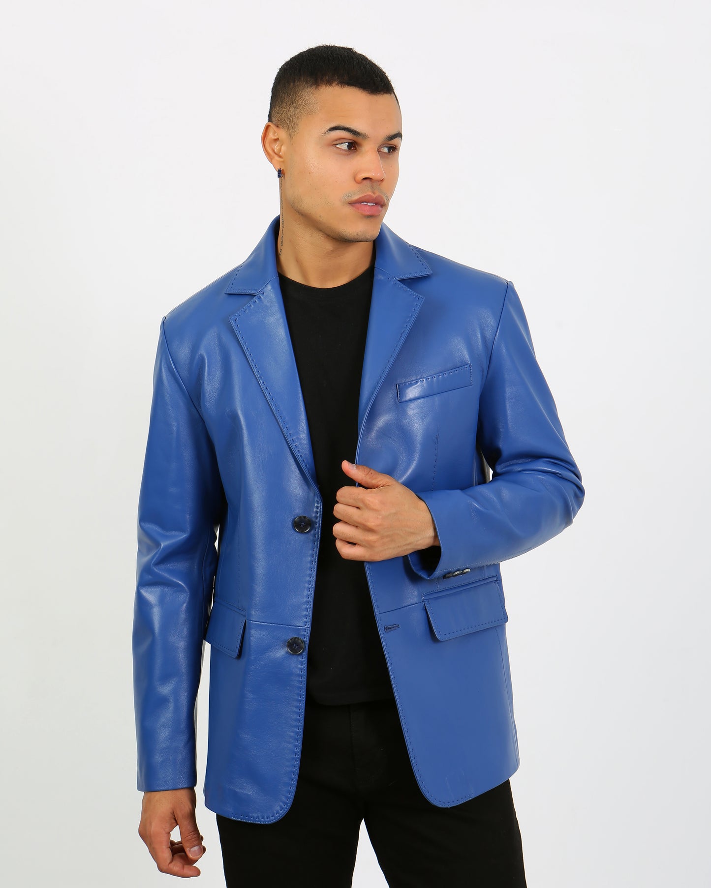 Solasta Lambskin Leather Blazer