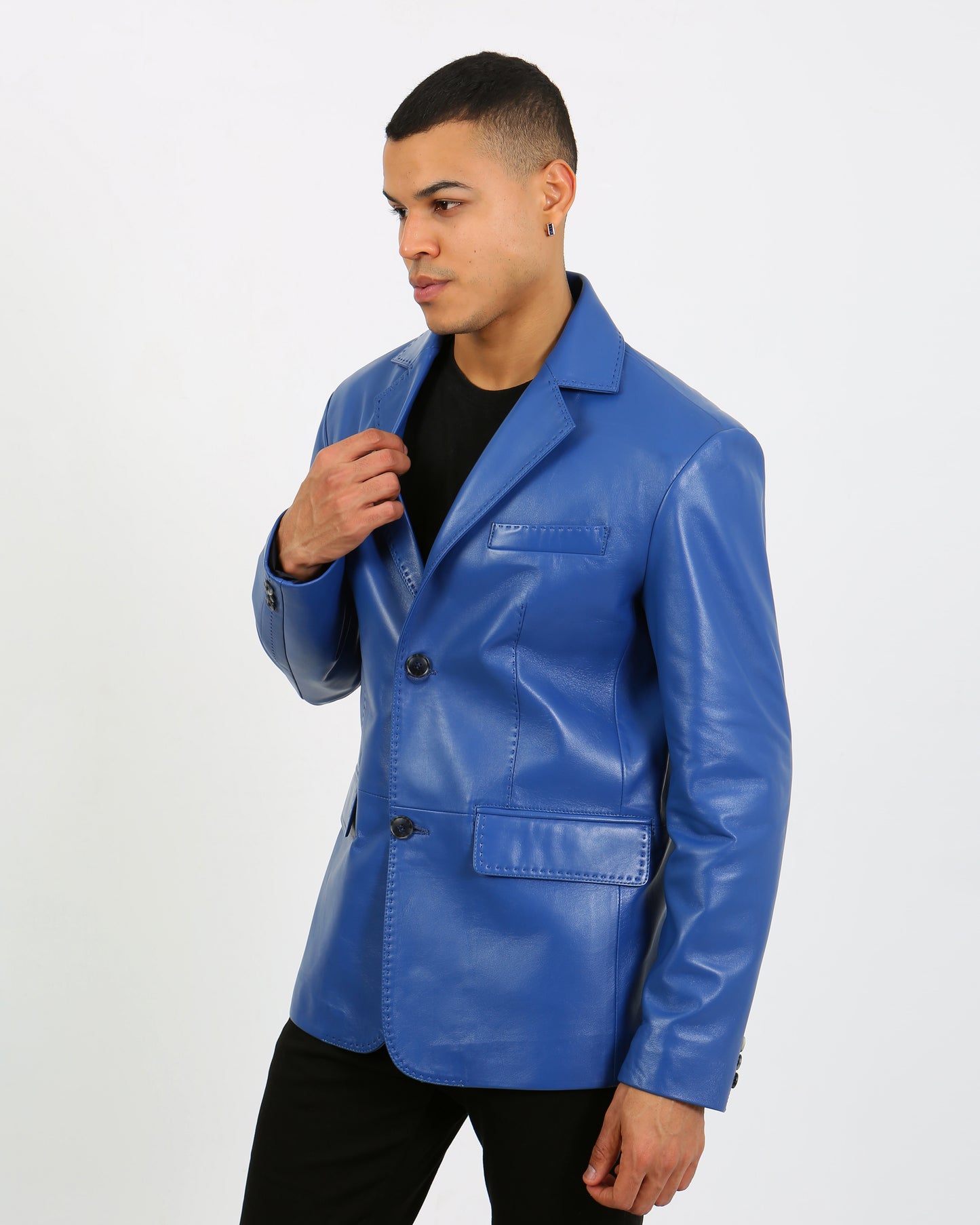 Solasta Lambskin Leather Blazer