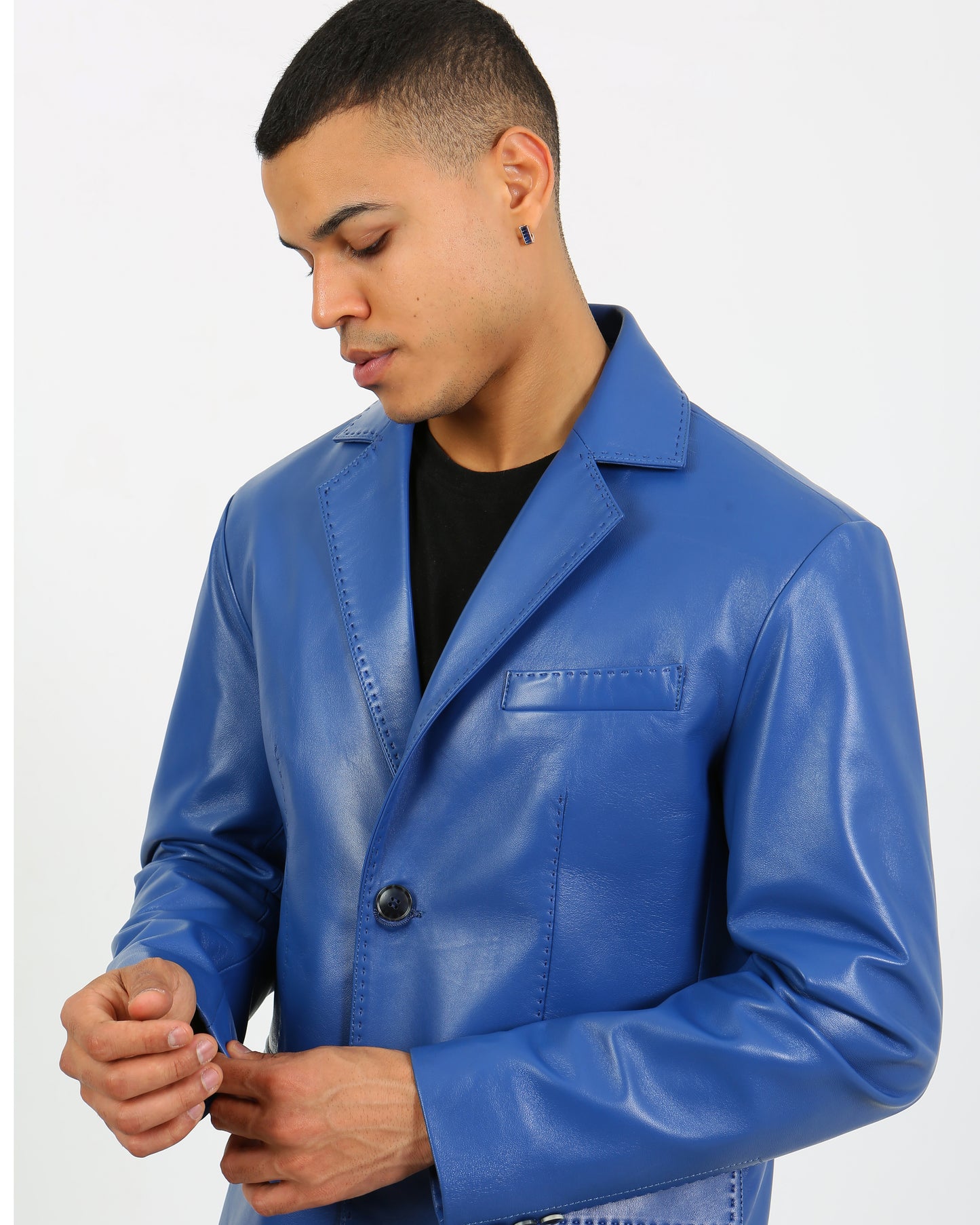 Solasta Lambskin Leather Blazer