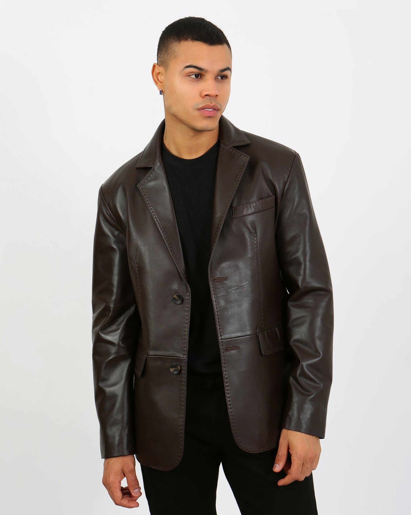 Solasta Lambskin Leather Blazer