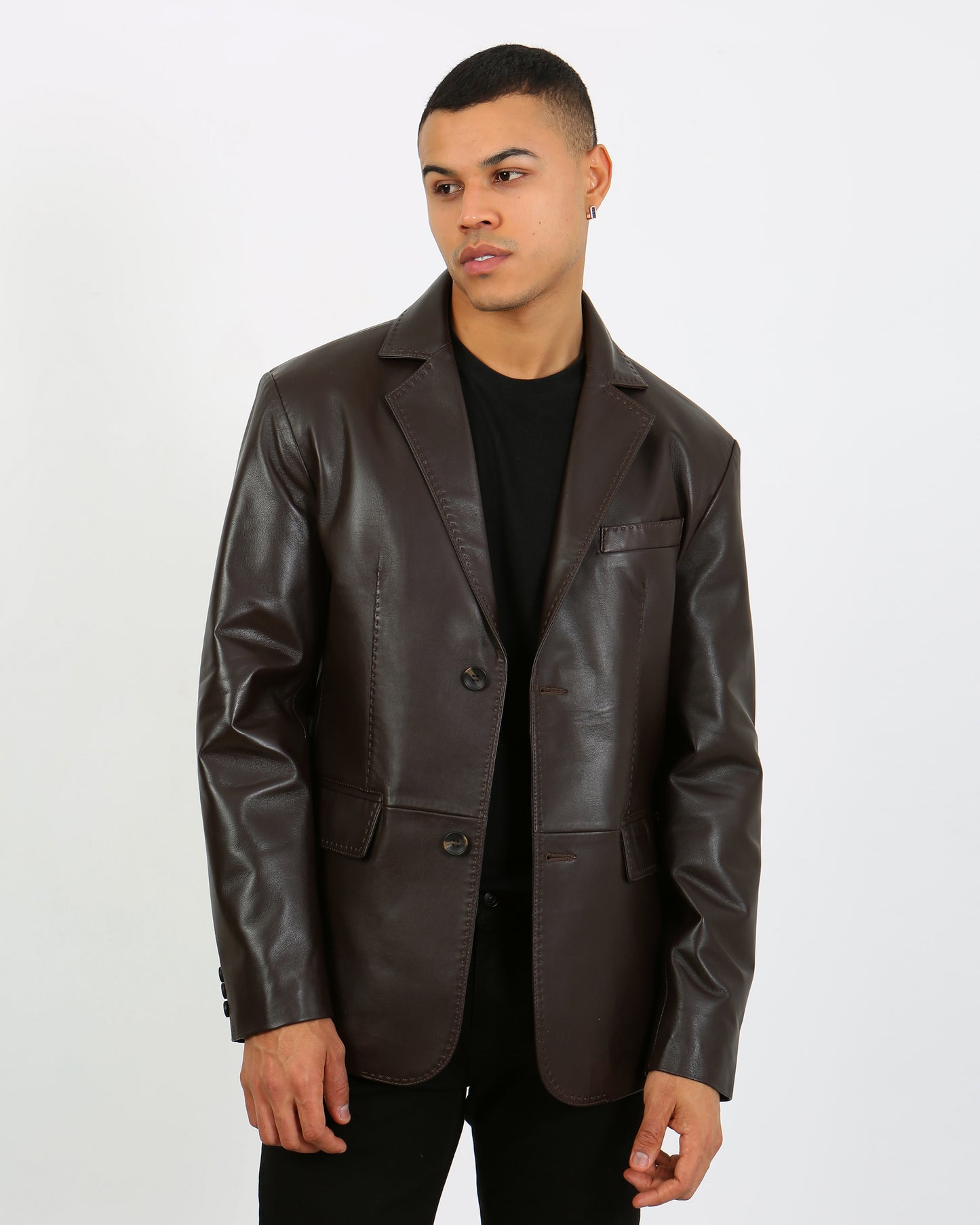 Solasta Lambskin Leather Blazer