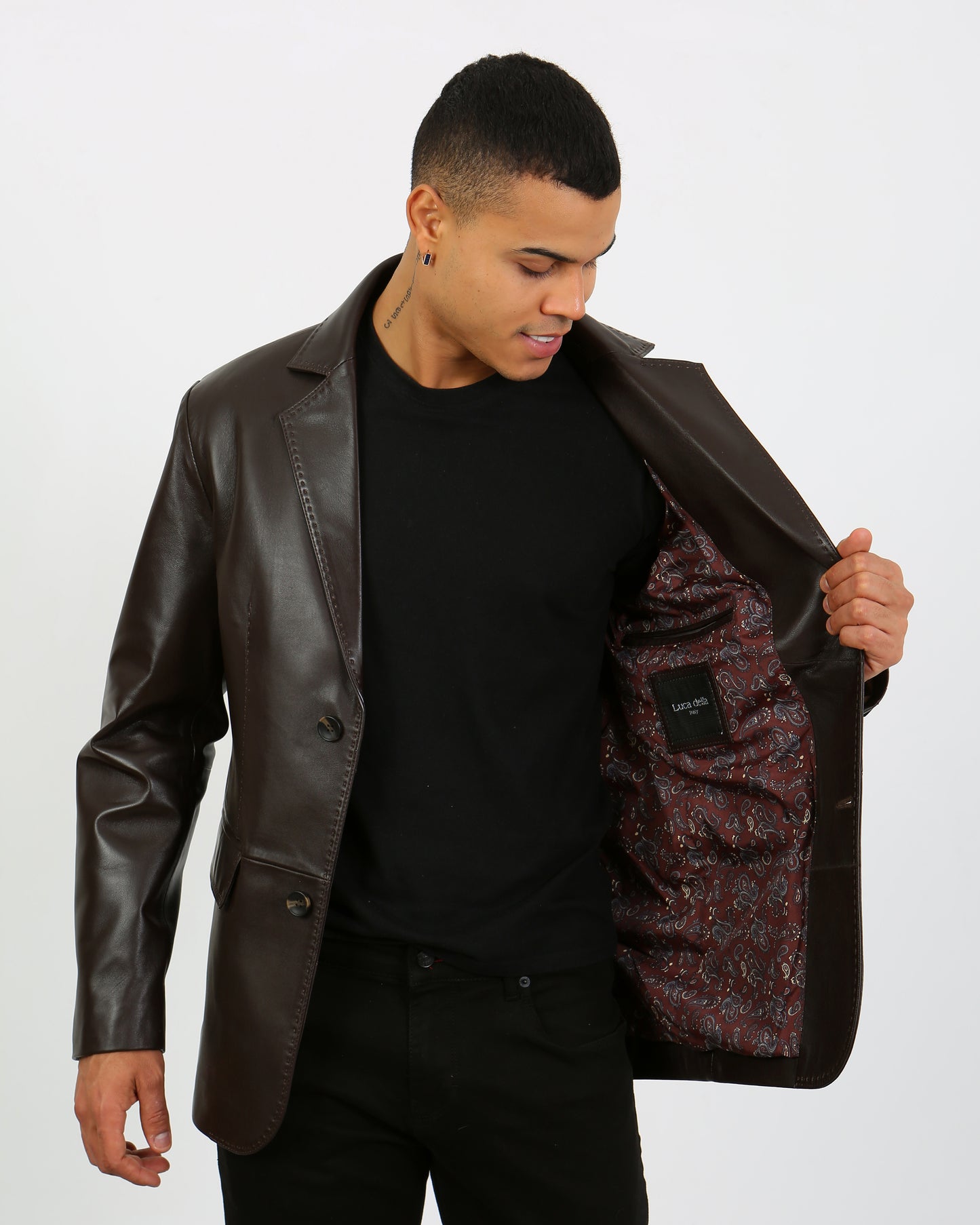Solasta Lambskin Leather Blazer