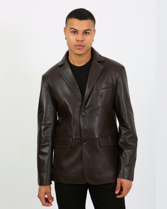 Solasta Lambskin Leather Blazer