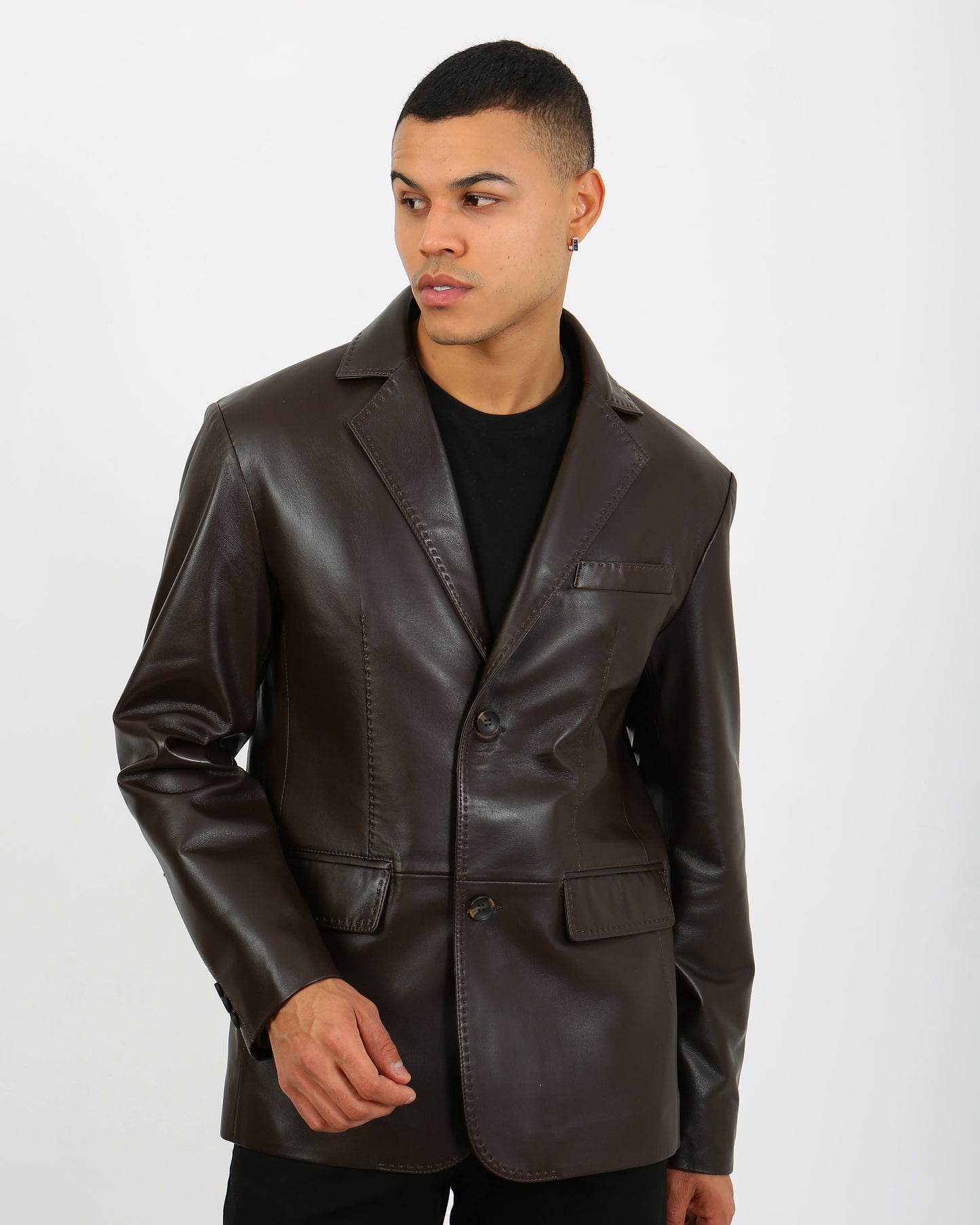 Solasta Lambskin Leather Blazer