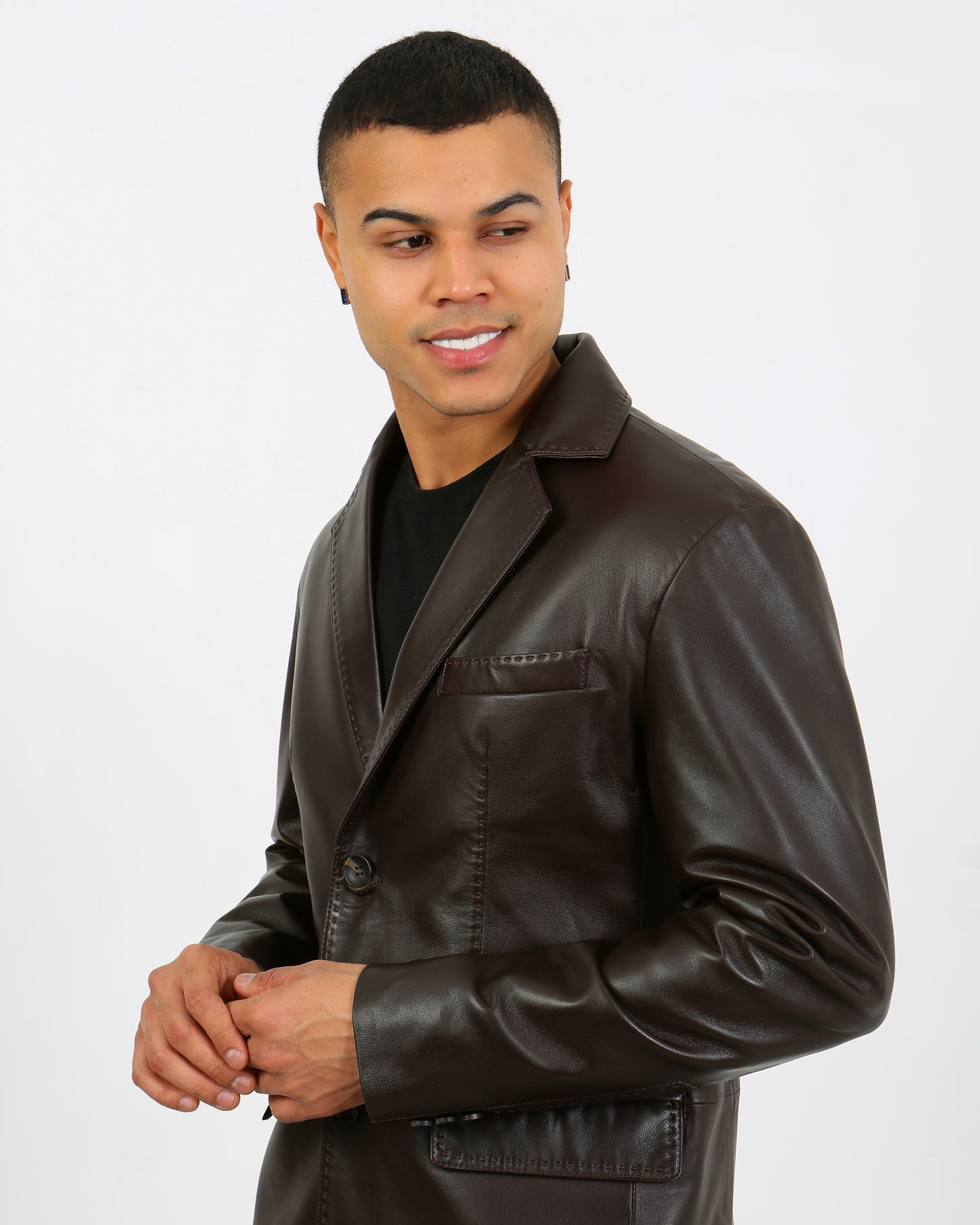 Solasta Lambskin Leather Blazer