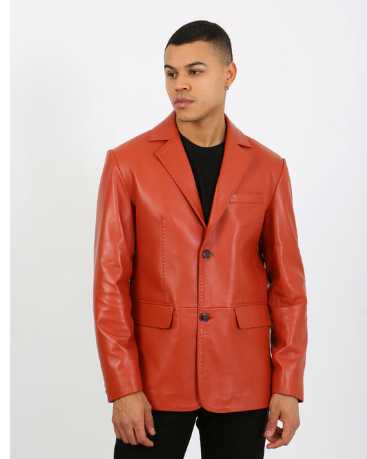 Solasta Lambskin Leather Blazer