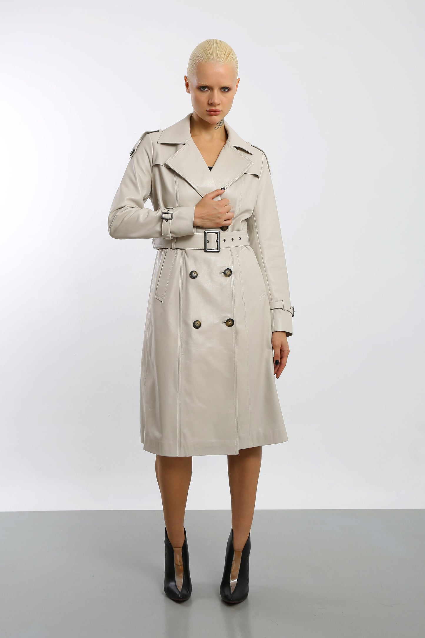 Prestige Vogue Leather Trench Coat