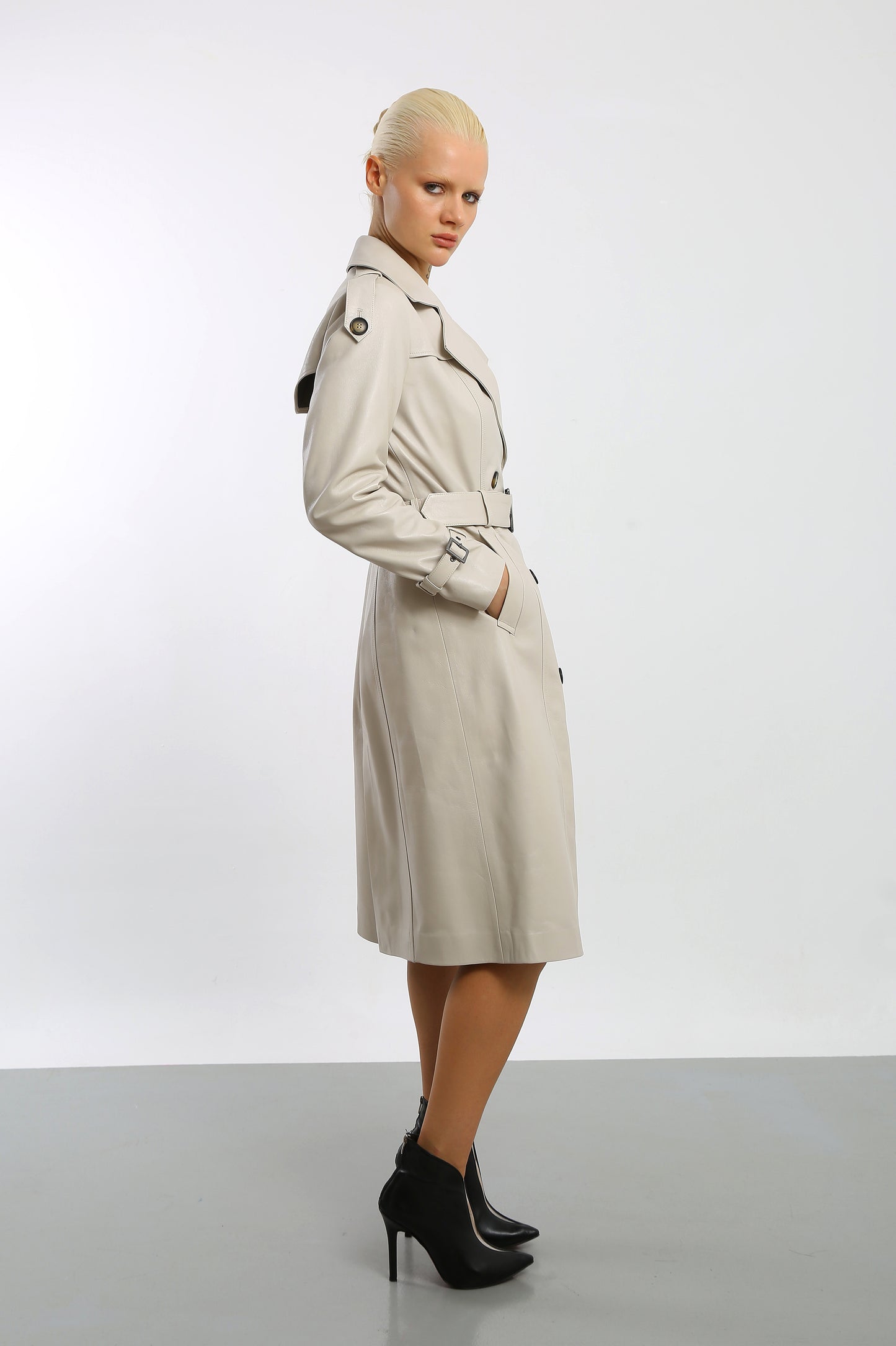 Prestige Vogue Leather Trench Coat