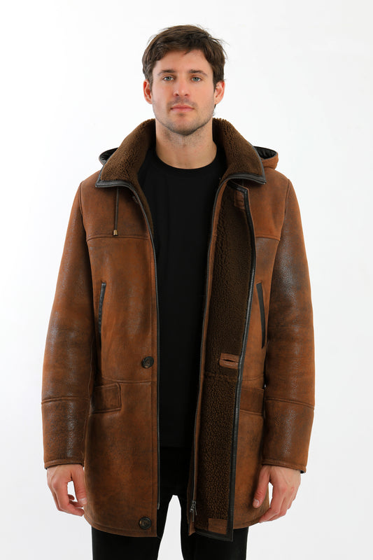 Brown Sheepskin Shearling Coat