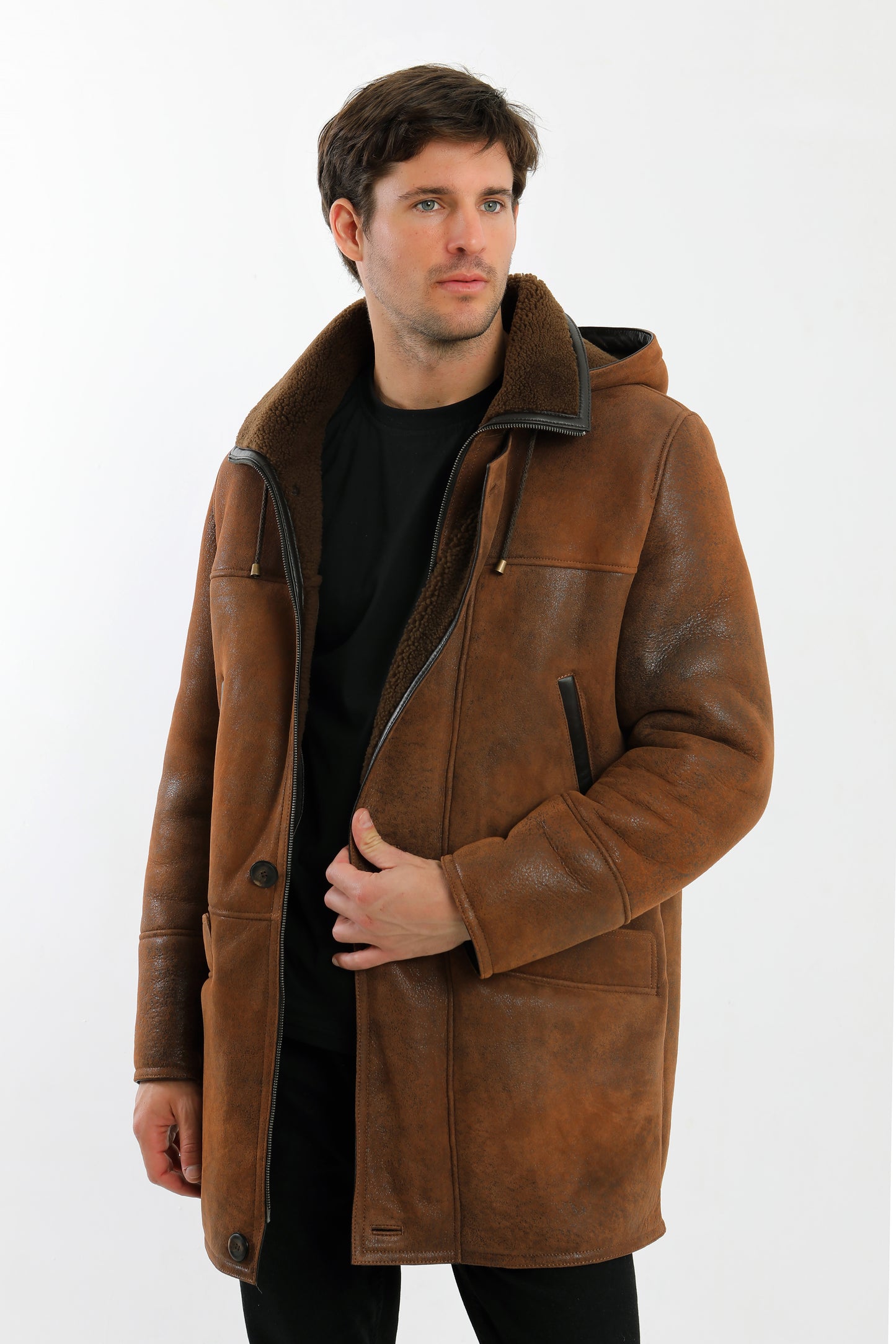 Brown Sheepskin Shearling Coat