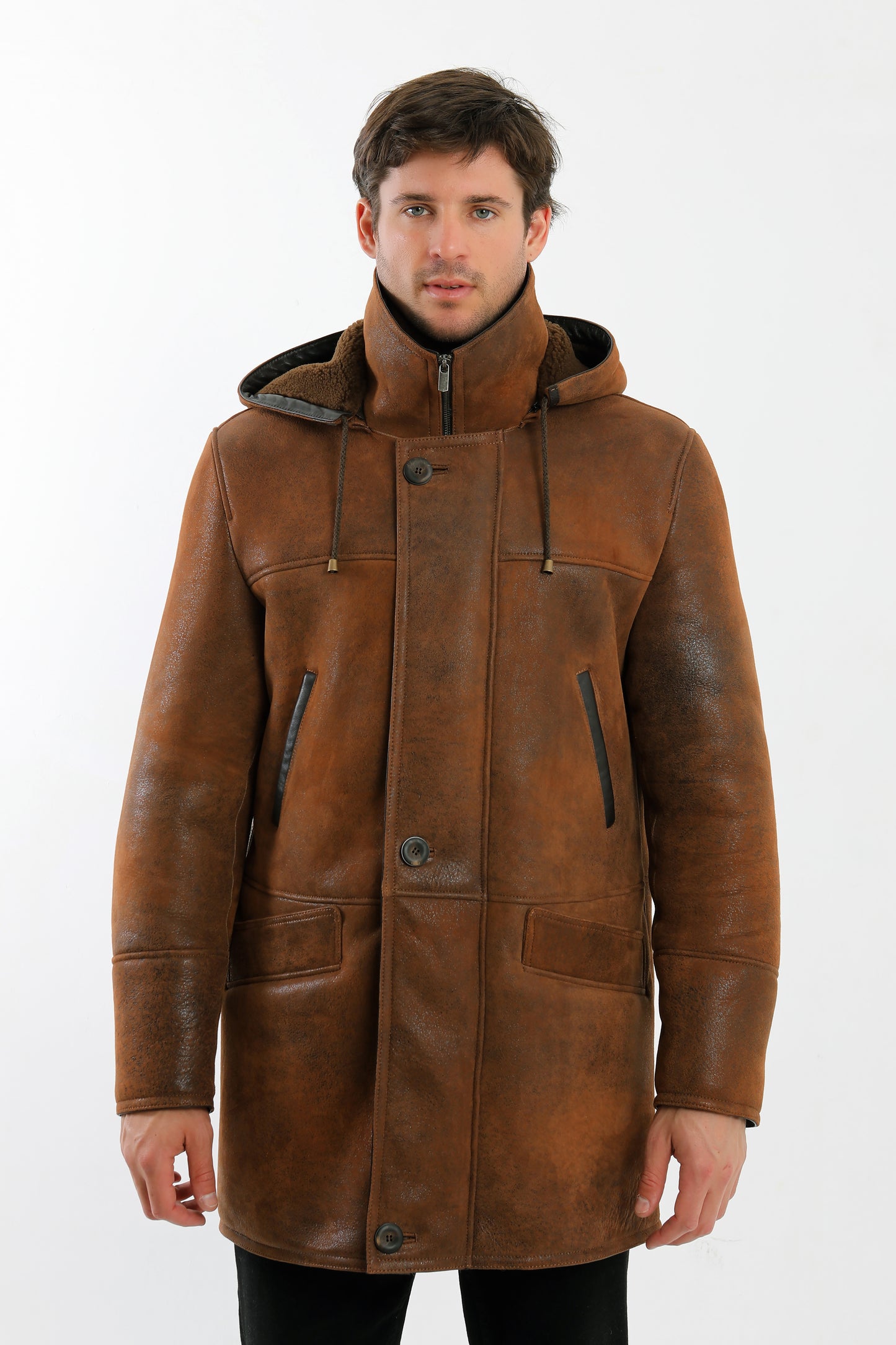 Brown Sheepskin Shearling Coat