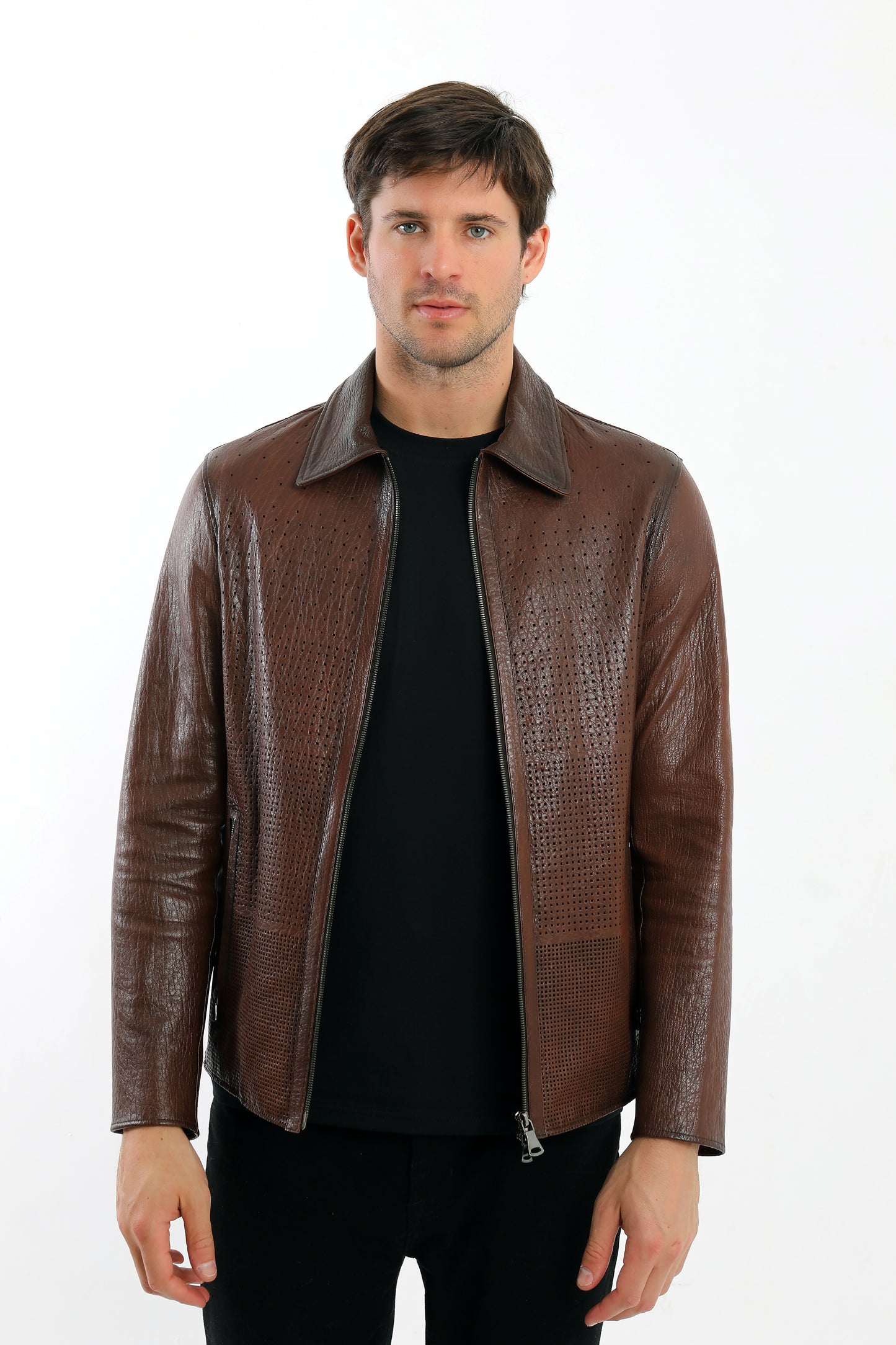 Unlined Brown Leather Jacket