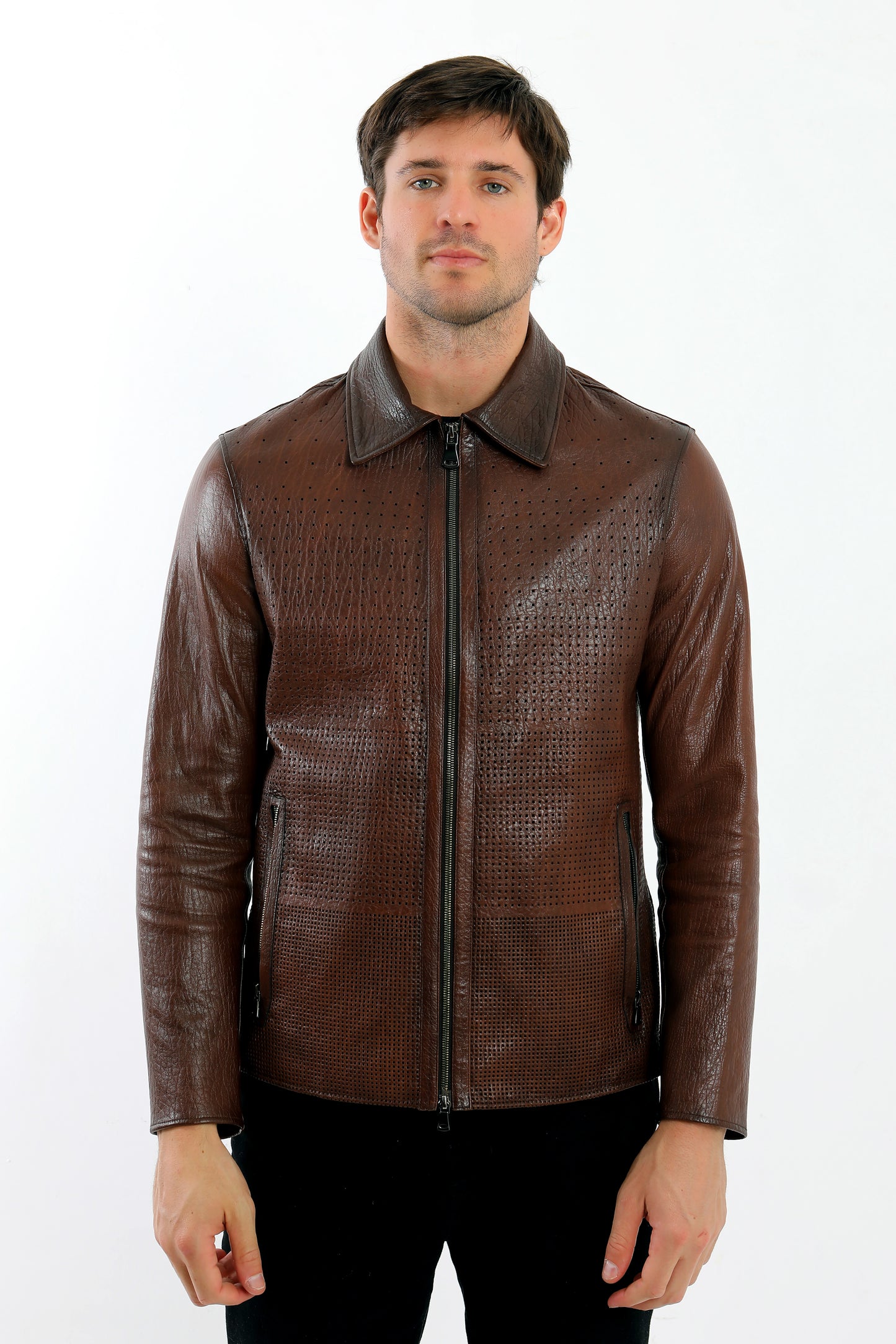 Unlined Brown Leather Jacket