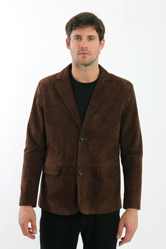 Suede Leather Blazer