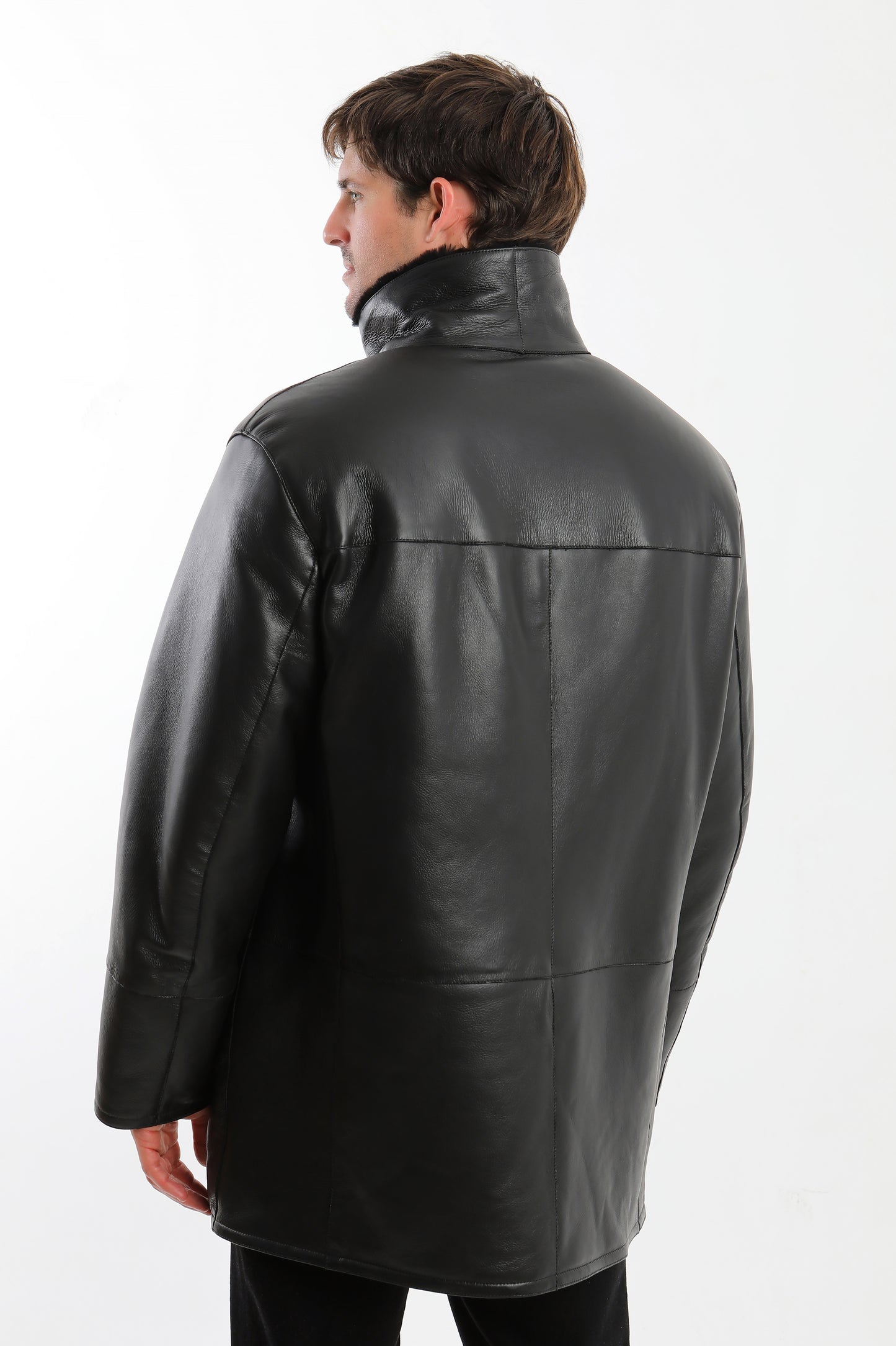 Black Sheepskin Shearling Coat