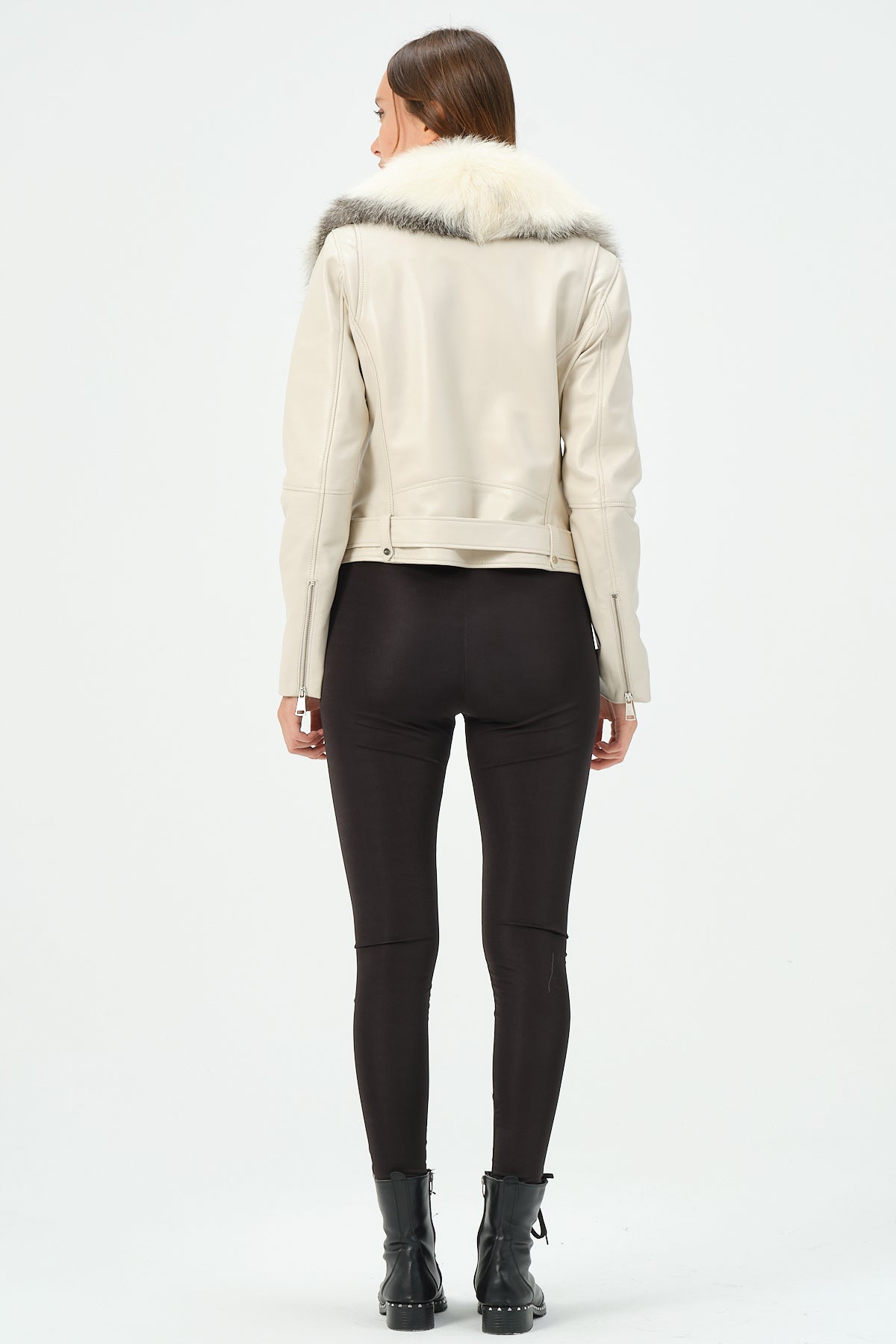 Victoria Lambskin Leather Biker Jacket