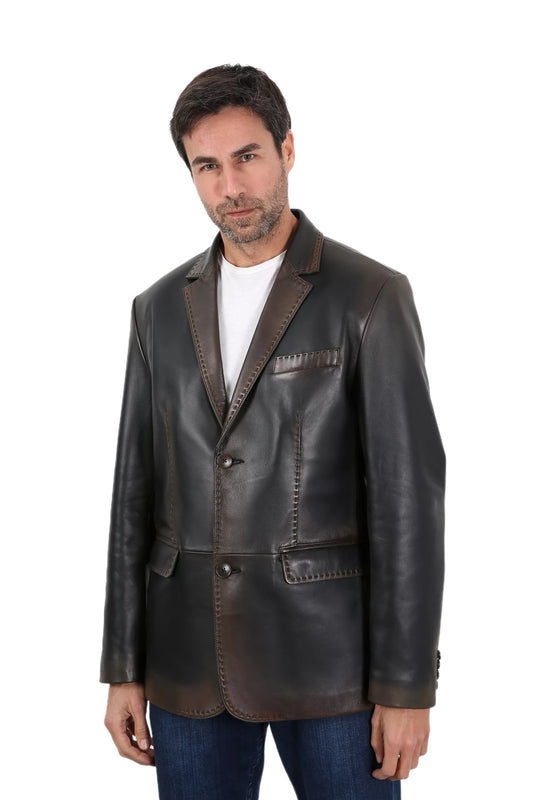 Solasta Lambskin Leather Blazer