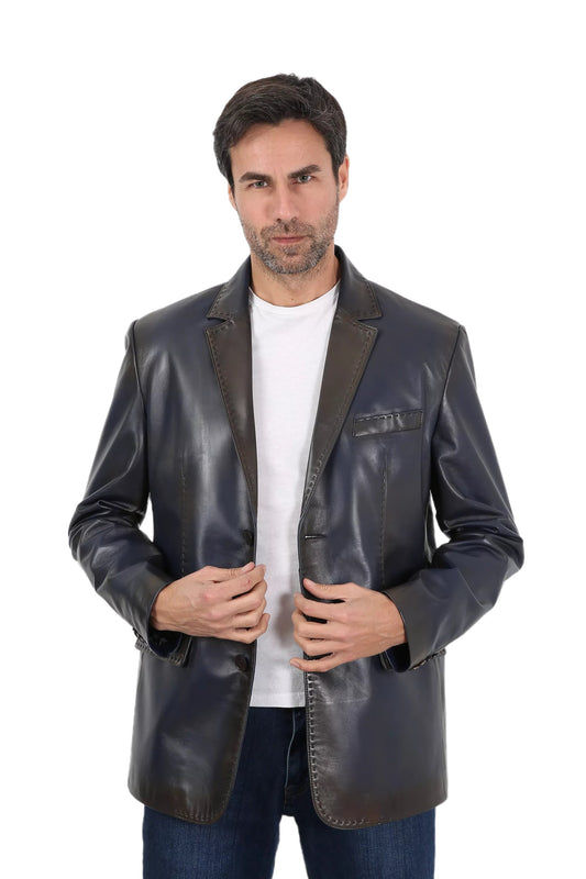 Solasta Lambskin Leather Blazer