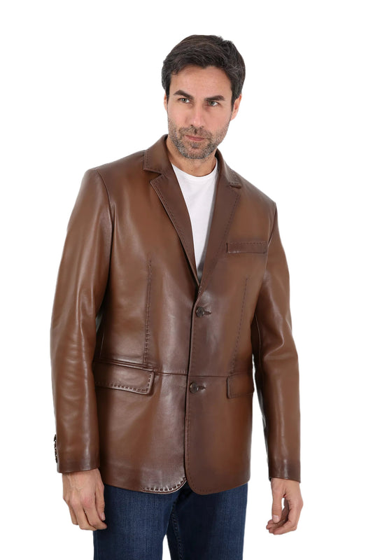 Solasta Lambskin Leather Blazer