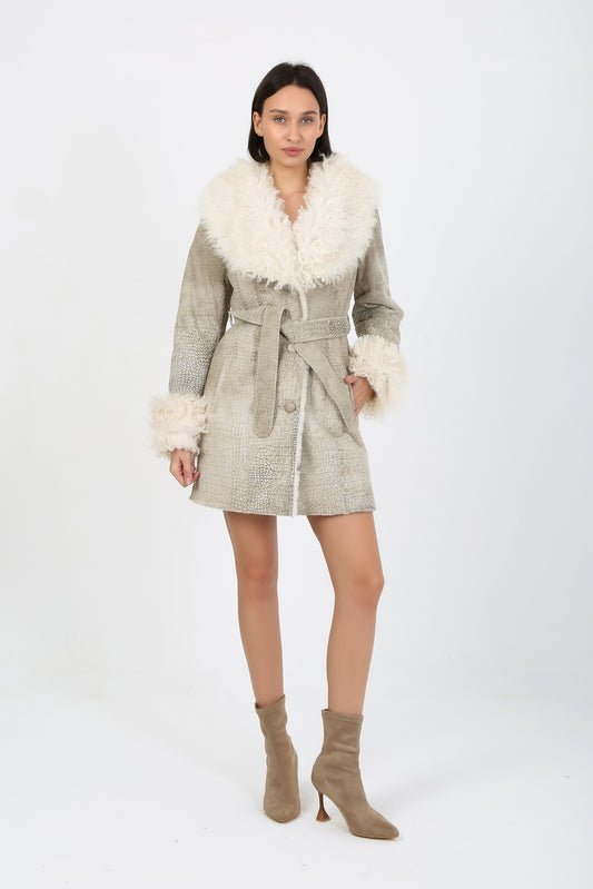 Curly Tigrado Sheepskin Shearling Coat