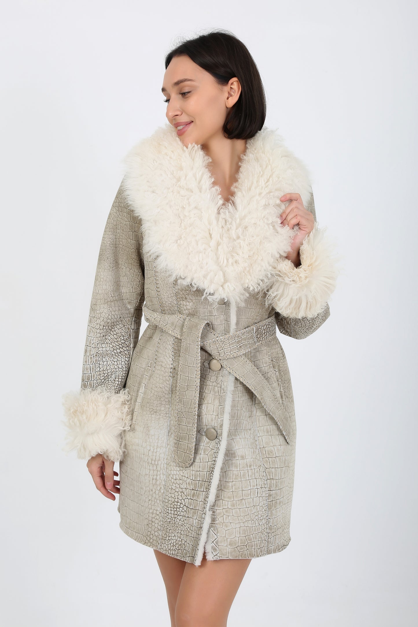 Curly Tigrado Sheepskin Shearling Coat