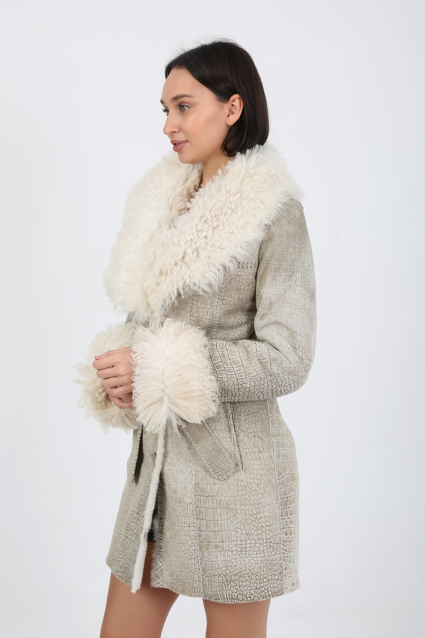 Curly Tigrado Sheepskin Shearling Coat