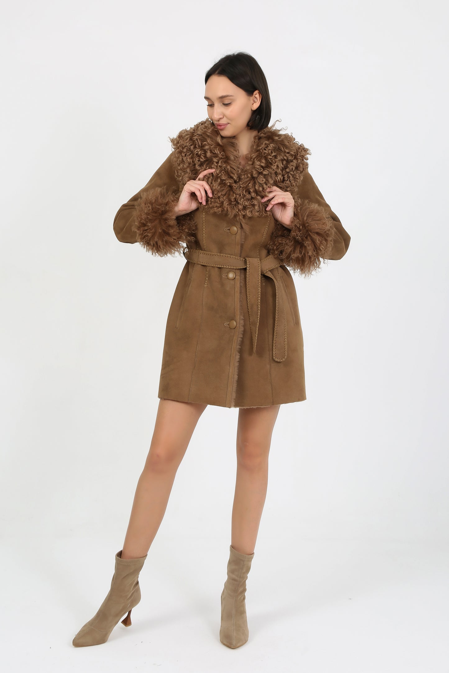 Curly Tigrado Sheepskin Shearling Coat