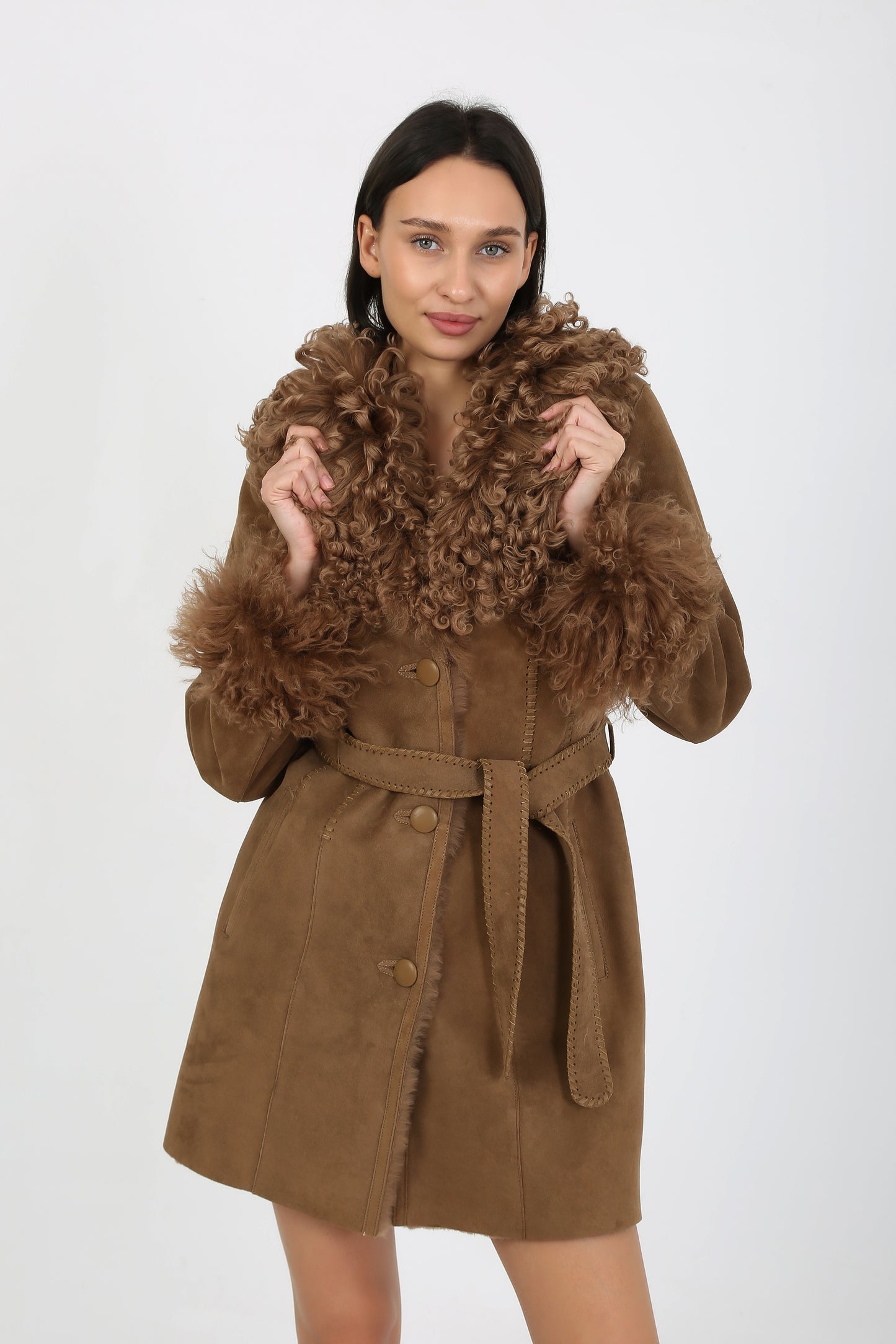 Curly Tigrado Sheepskin Shearling Coat