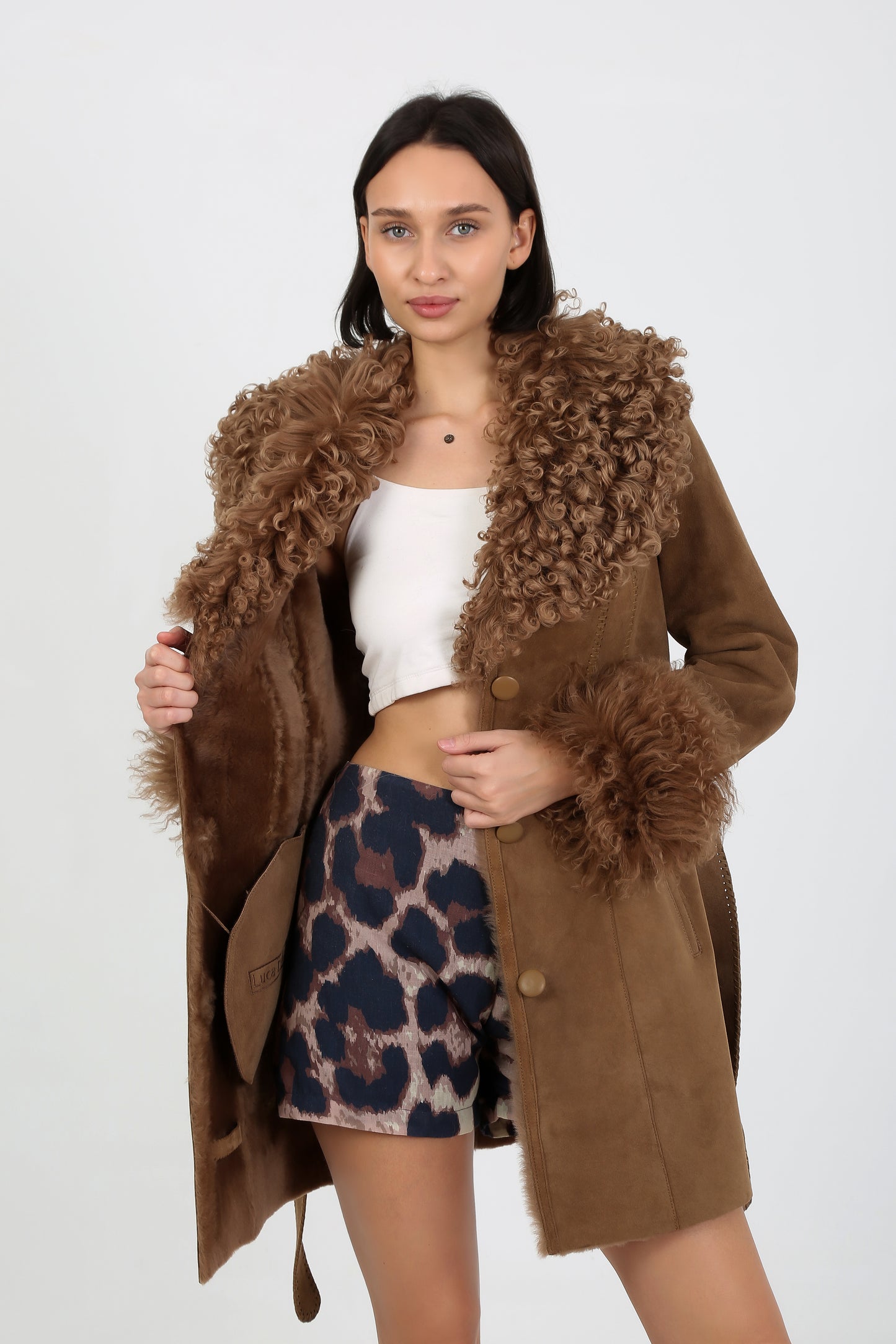 Curly Tigrado Sheepskin Shearling Coat