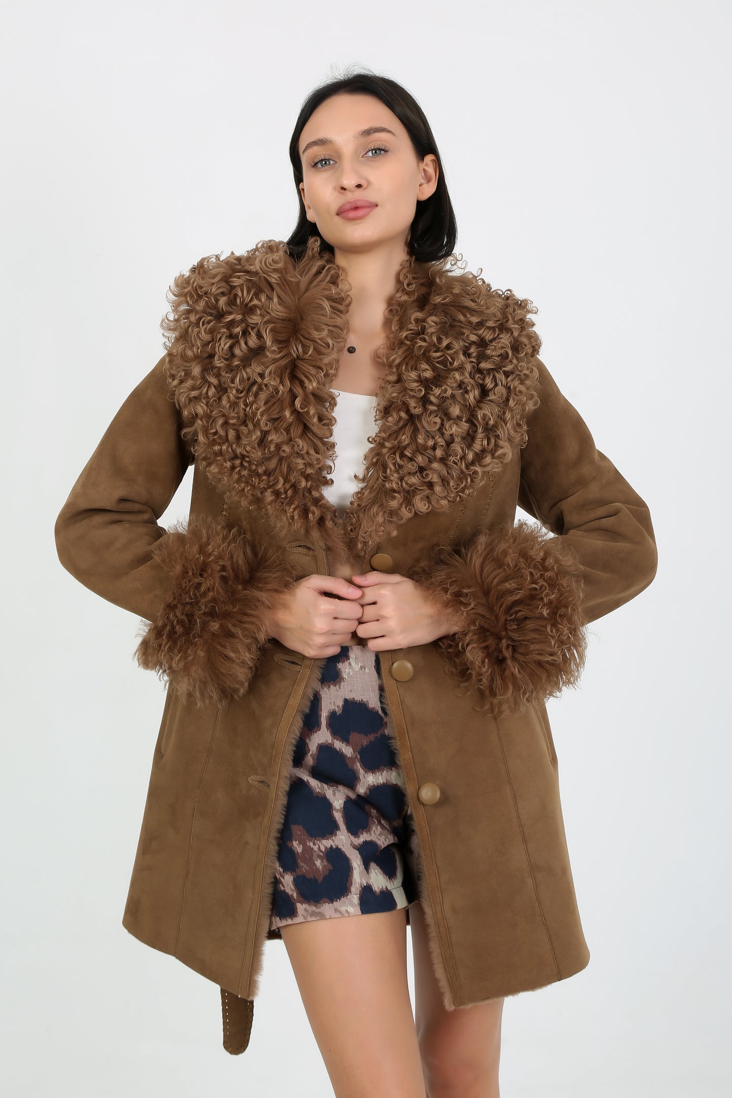 Curly Tigrado Sheepskin Shearling Coat