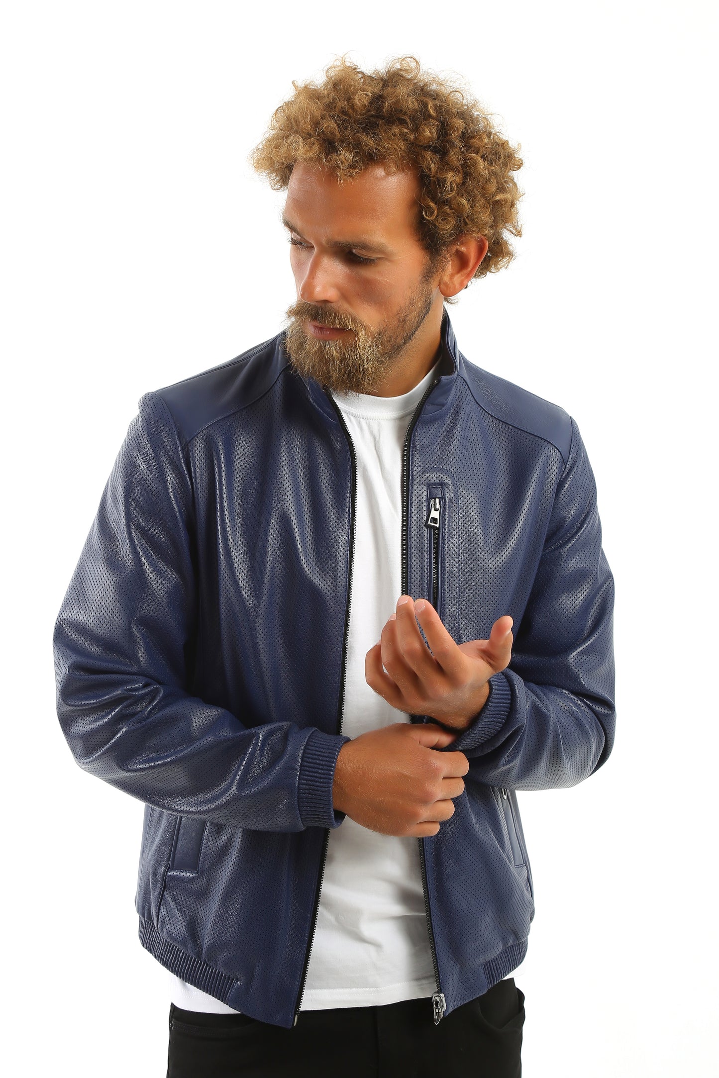 Altura Perforated Lambskin Leather Jacket