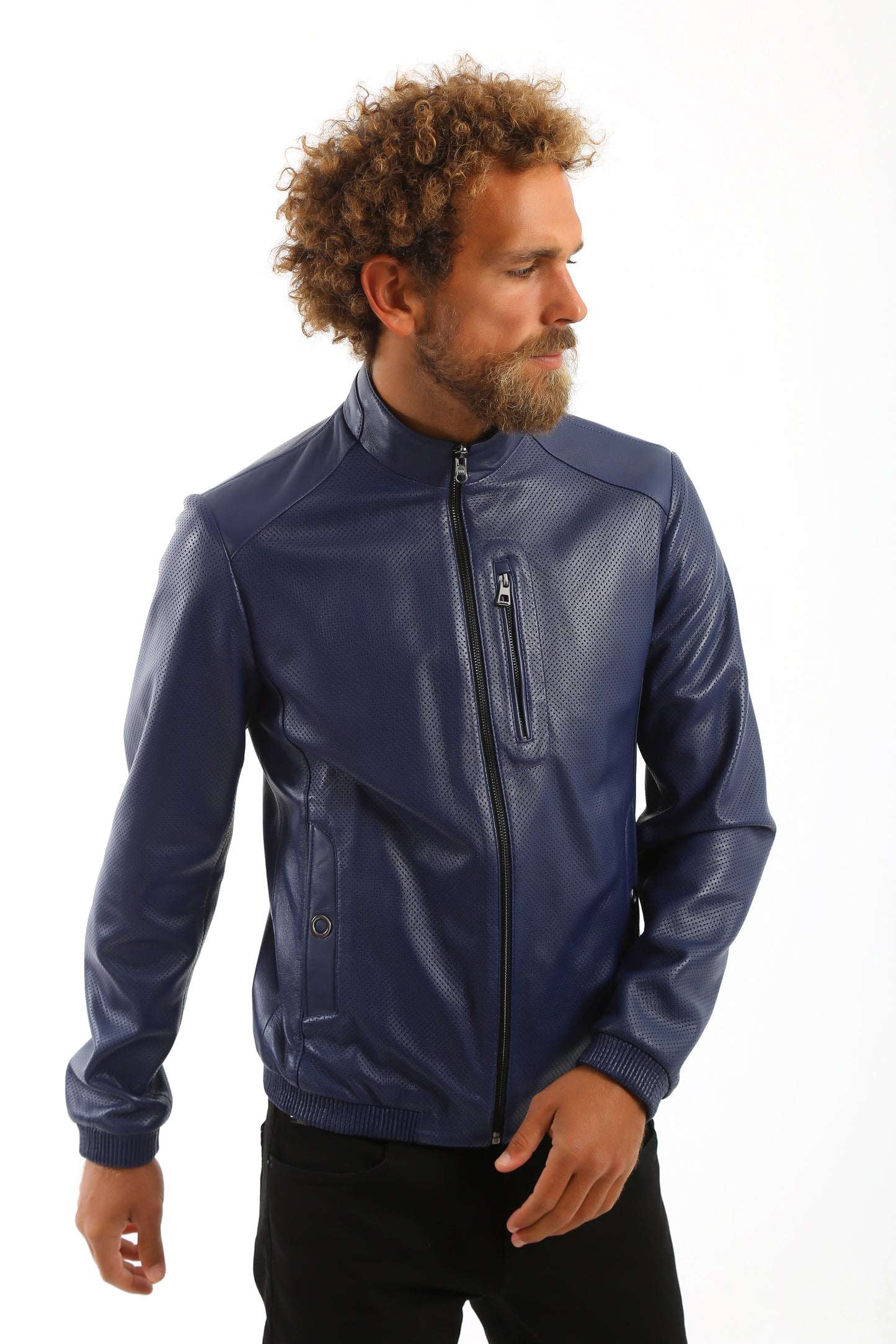 Altura Perforated Lambskin Leather Jacket