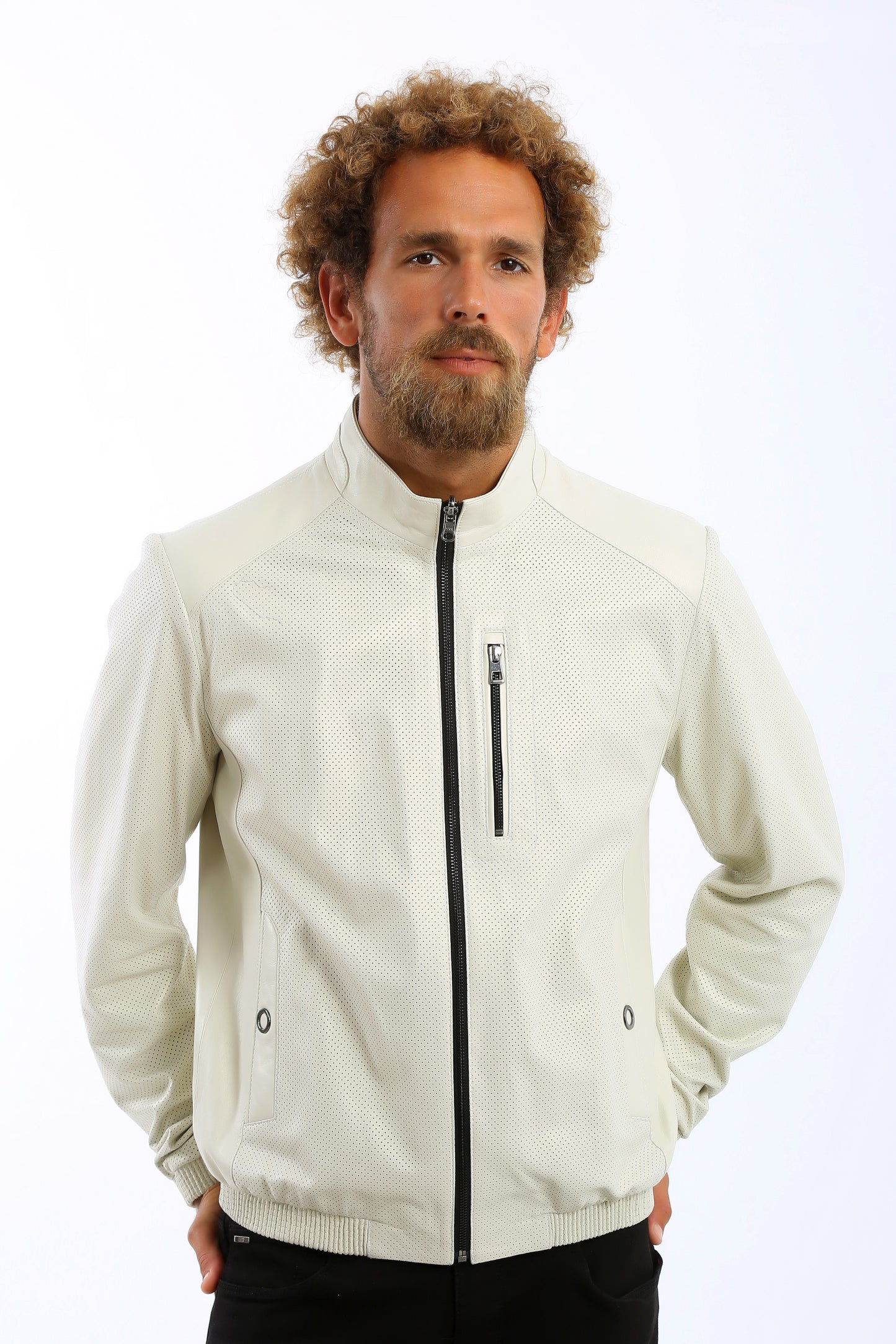 Altura Perforated Lambskin Leather Jacket