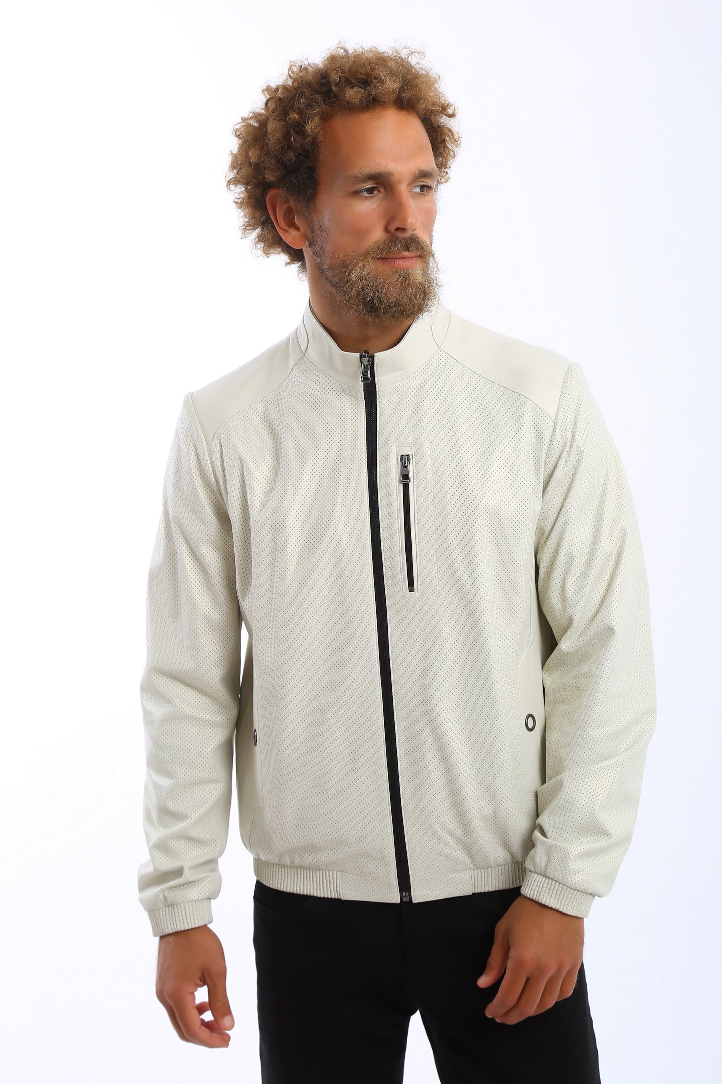 Altura Perforated Lambskin Leather Jacket