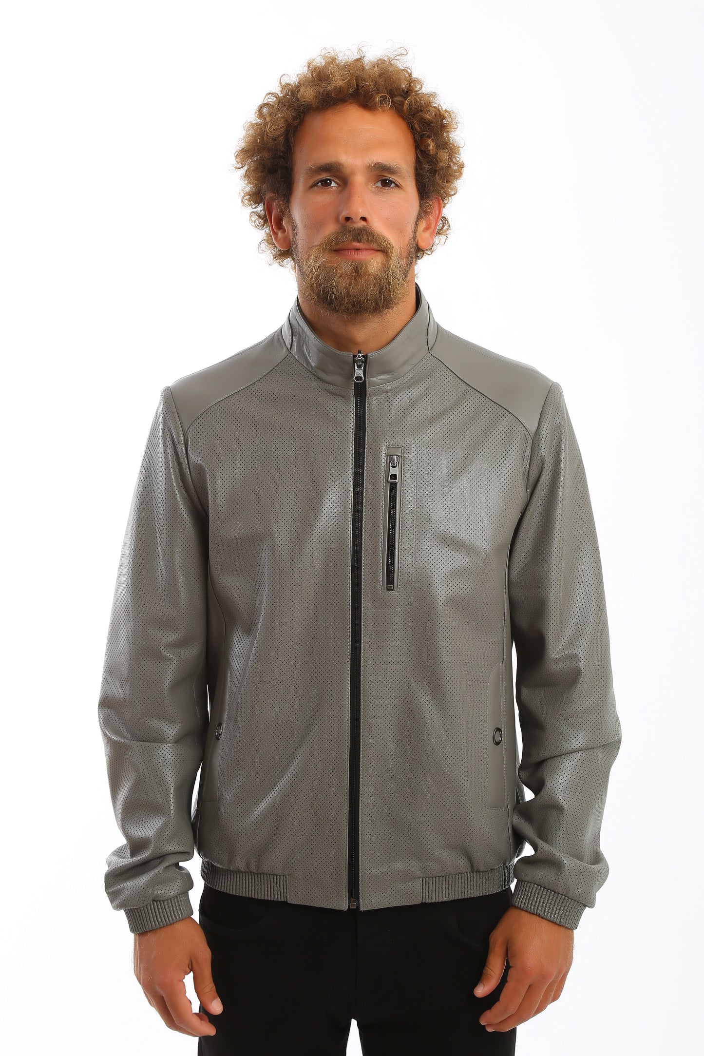 Altura Perforated Lambskin Leather Jacket