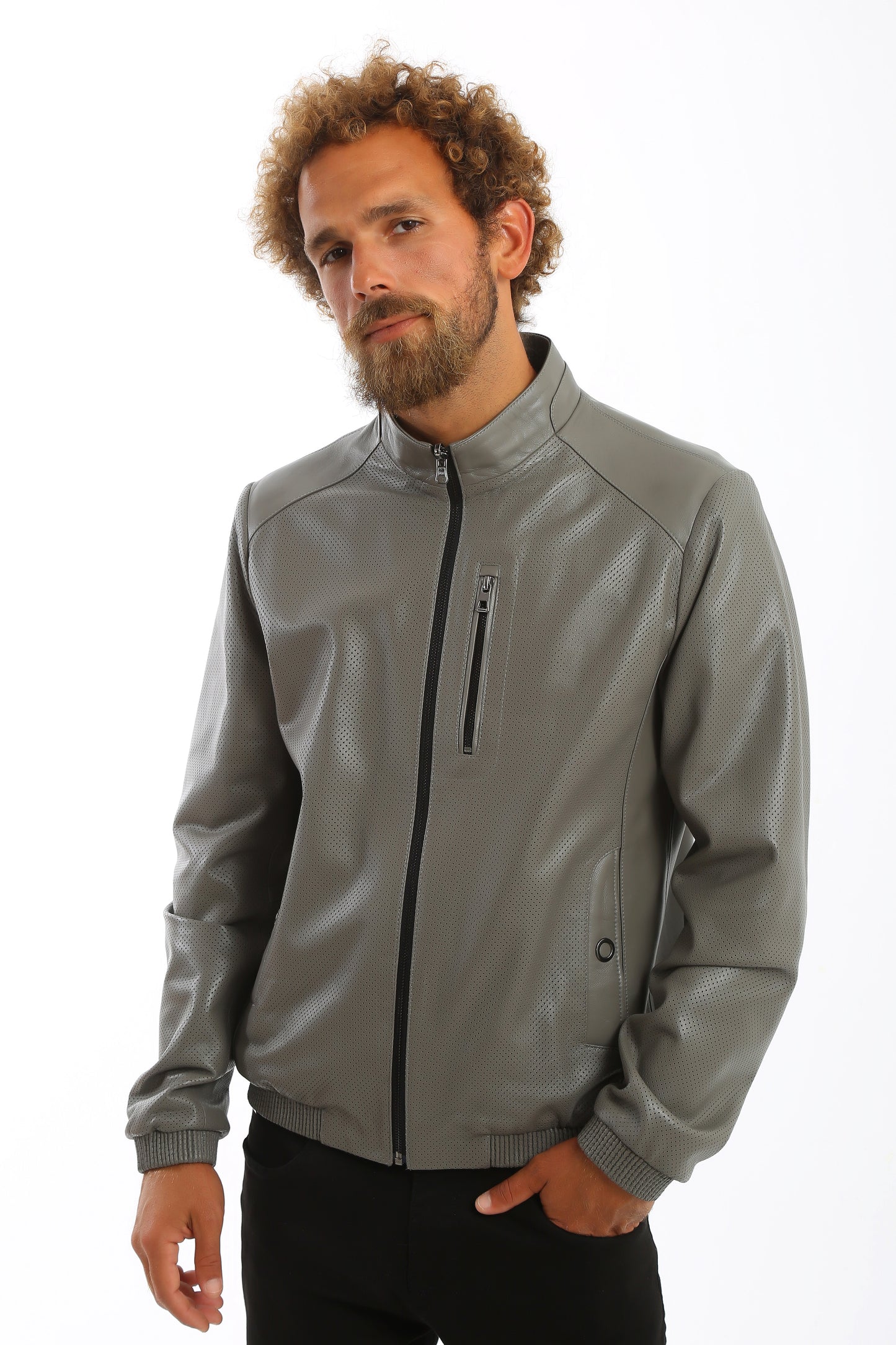 Altura Perforated Lambskin Leather Jacket