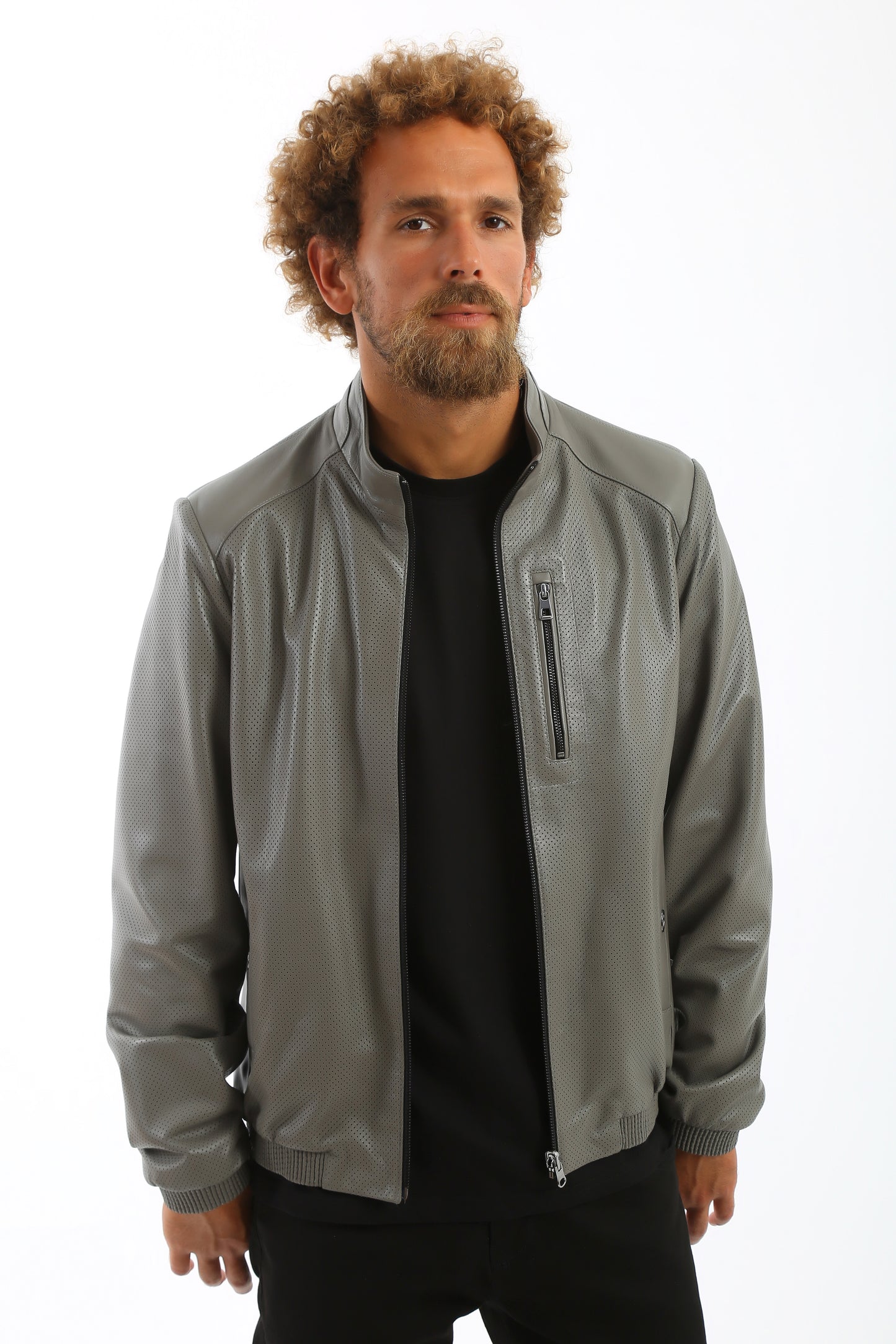 Altura Perforated Lambskin Leather Jacket