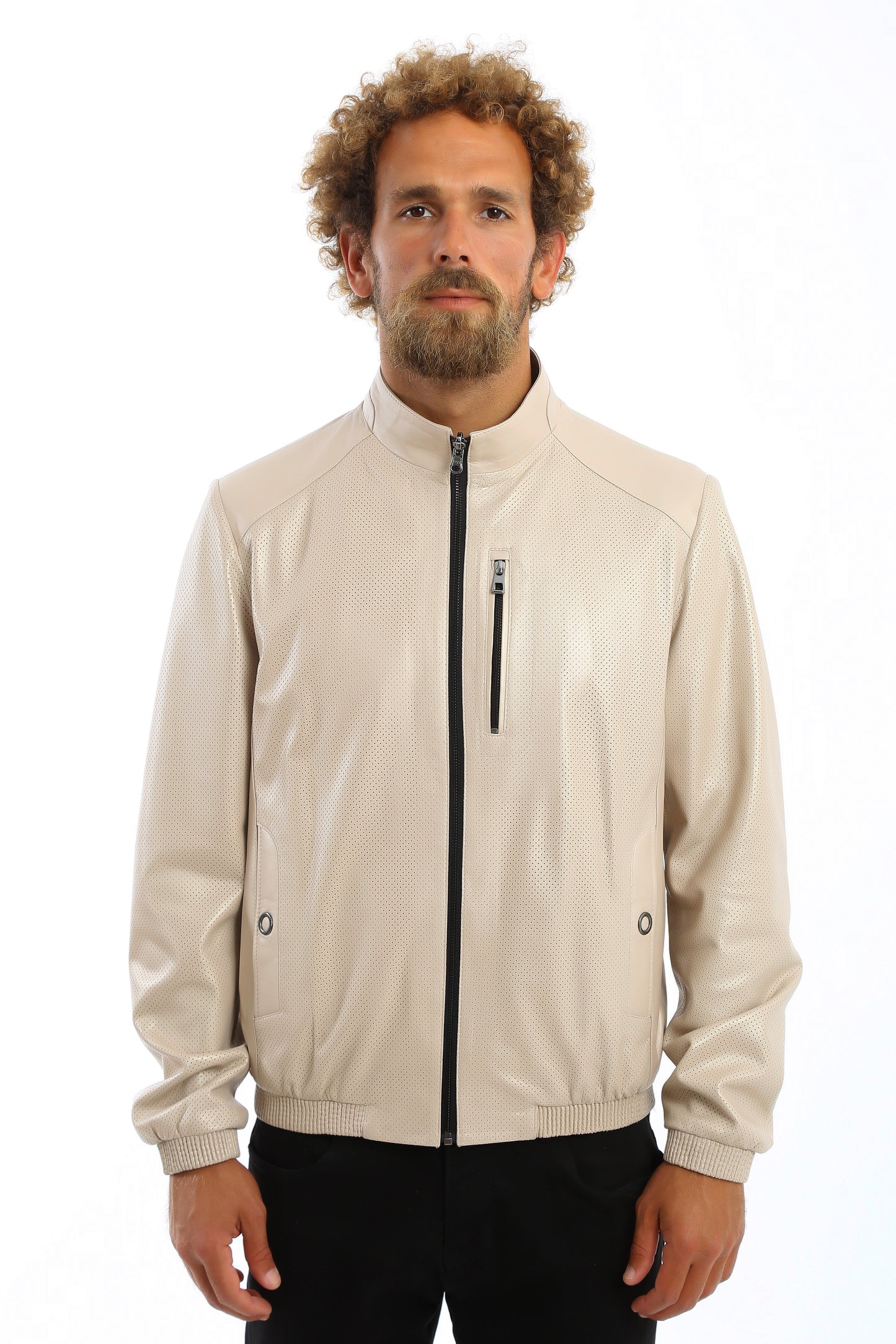 Altura Perforated Lambskin Leather Jacket