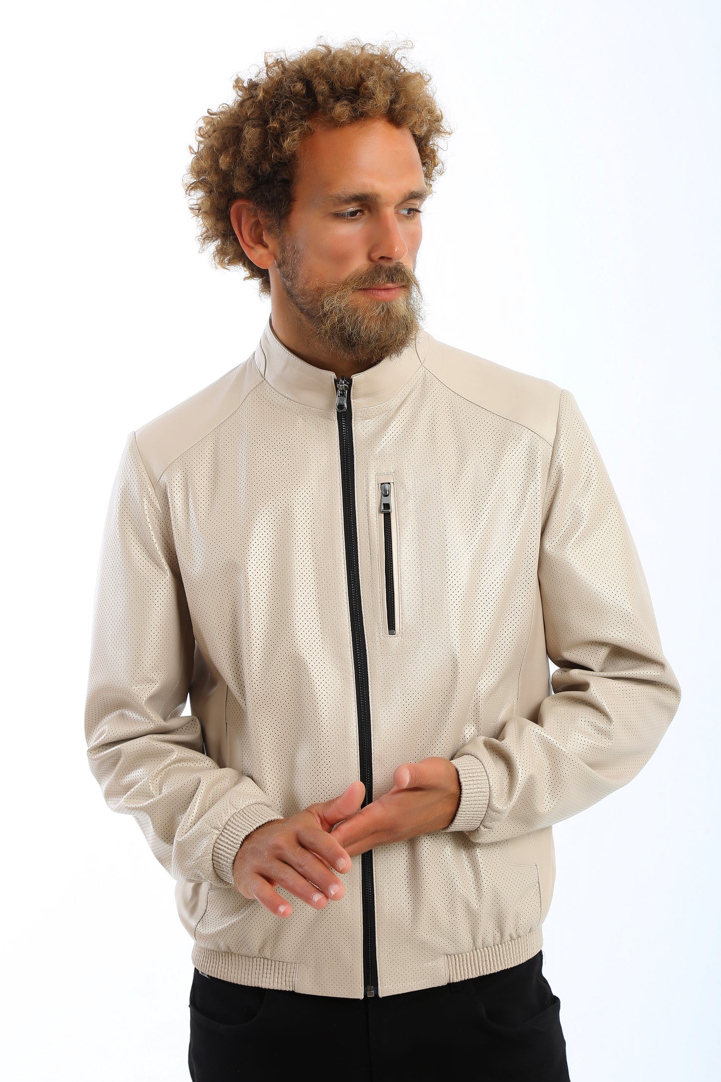 Altura Perforated Lambskin Leather Jacket