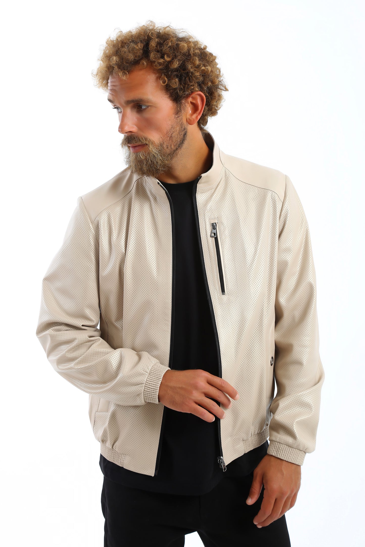 Altura Perforated Lambskin Leather Jacket