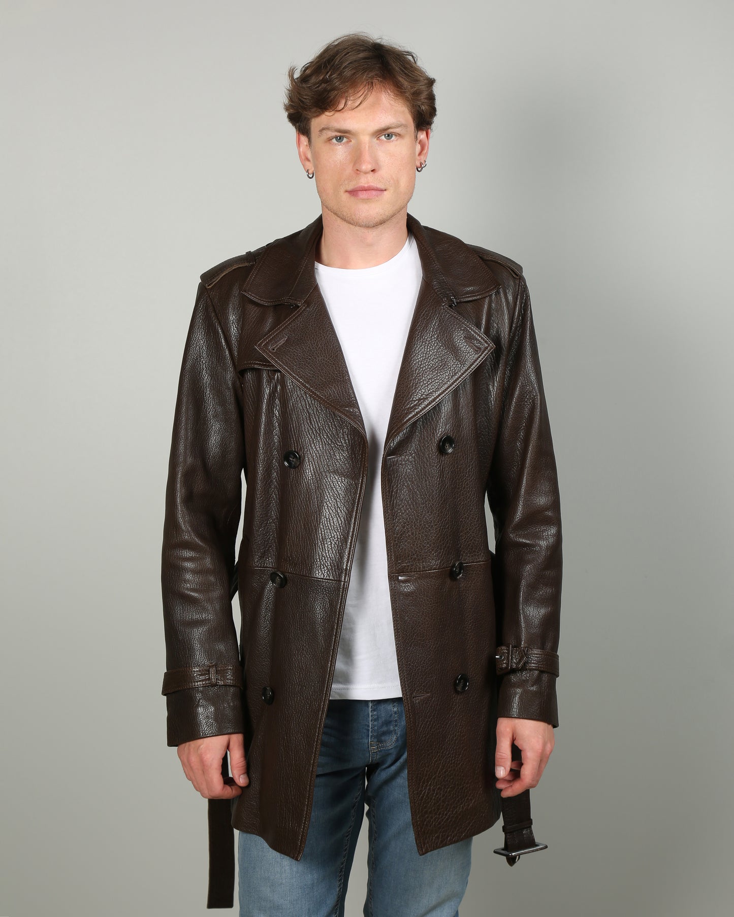 Fenno Leather Trench Coat