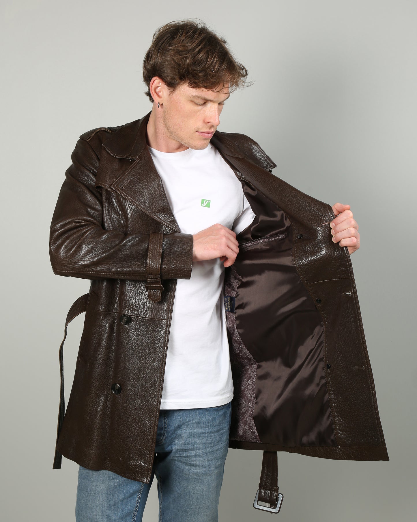 Fenno Leather Trench Coat