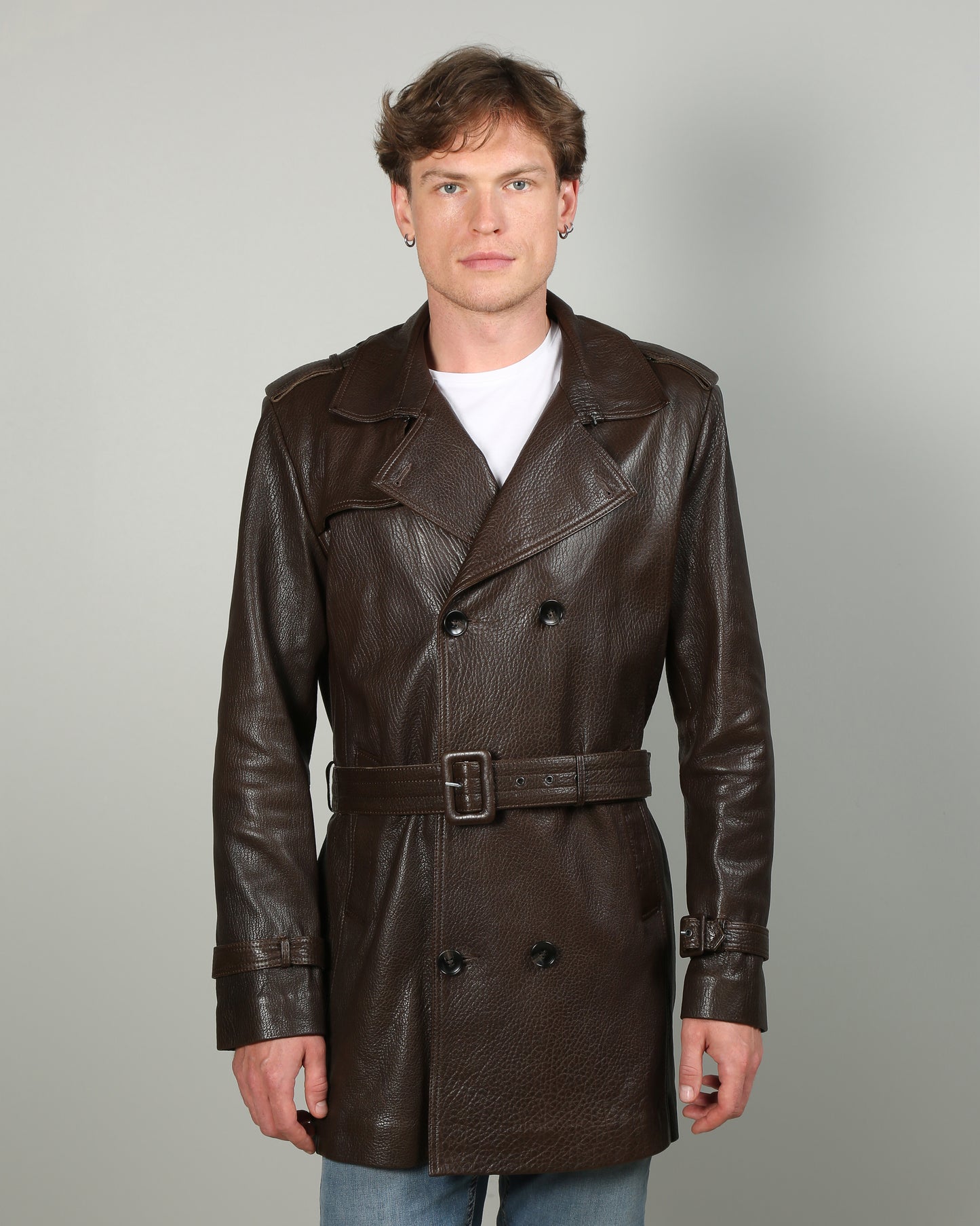 Fenno Leather Trench Coat