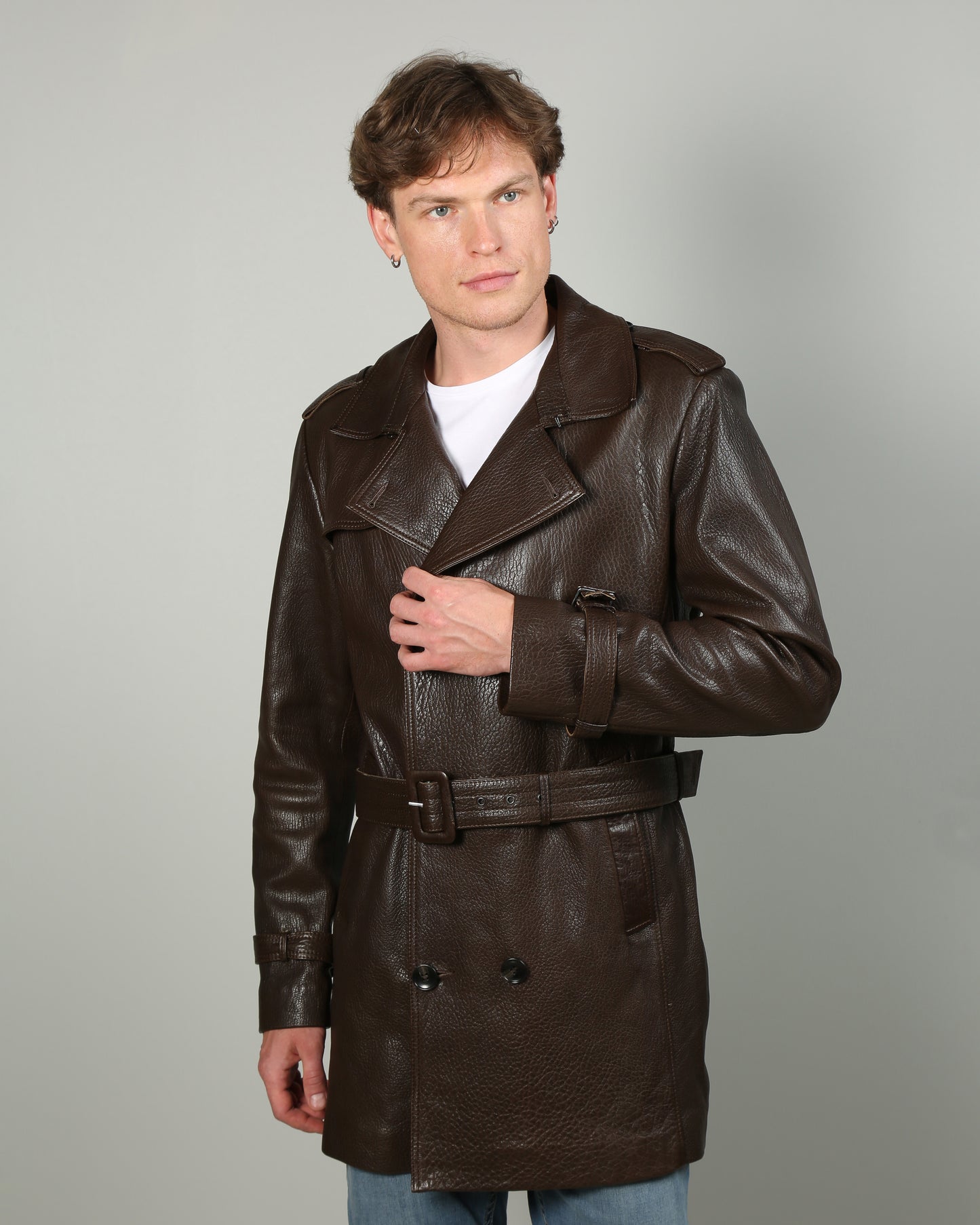 Fenno Leather Trench Coat